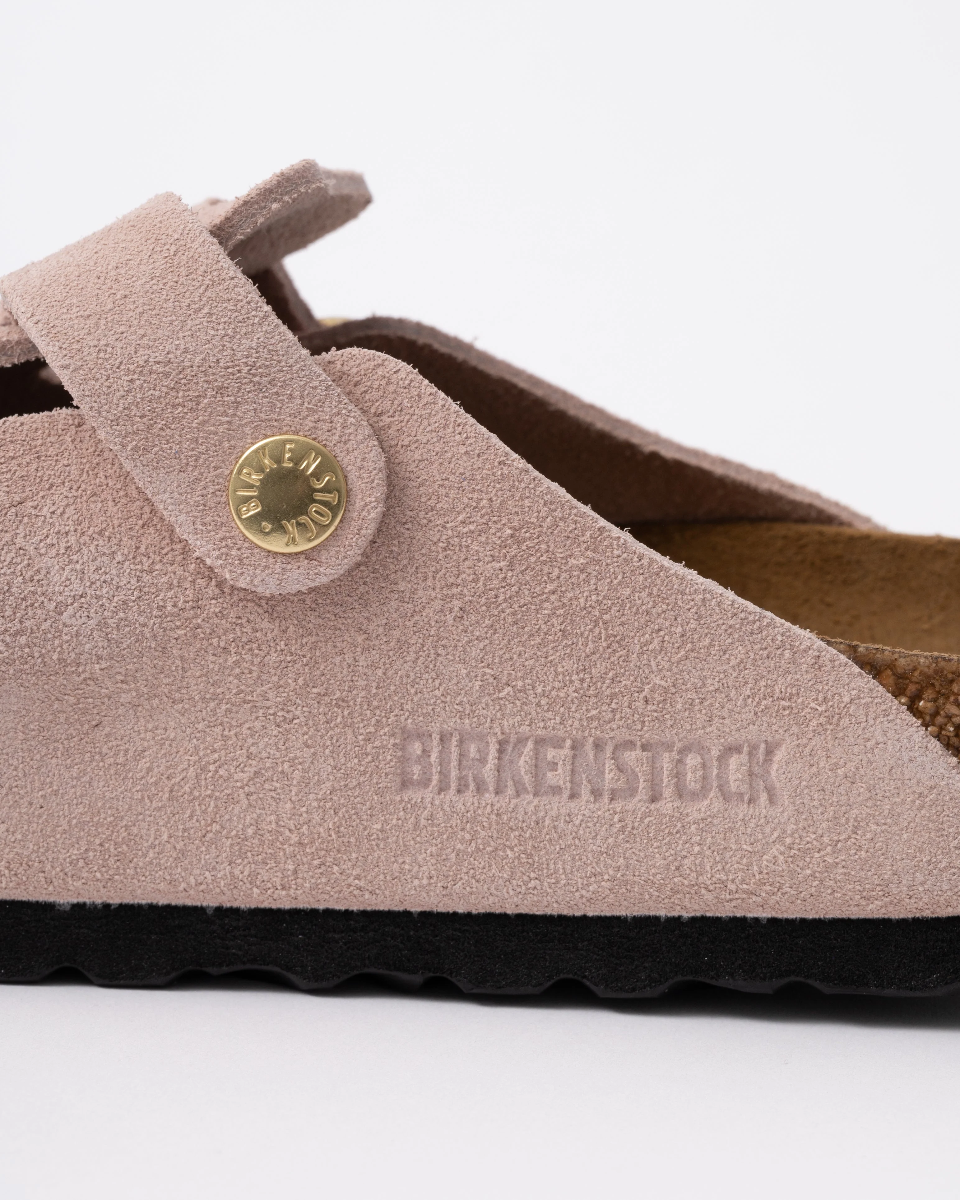 Birkenstock Boston Suede Leather Womens Clogs - Light Rose - Image 4