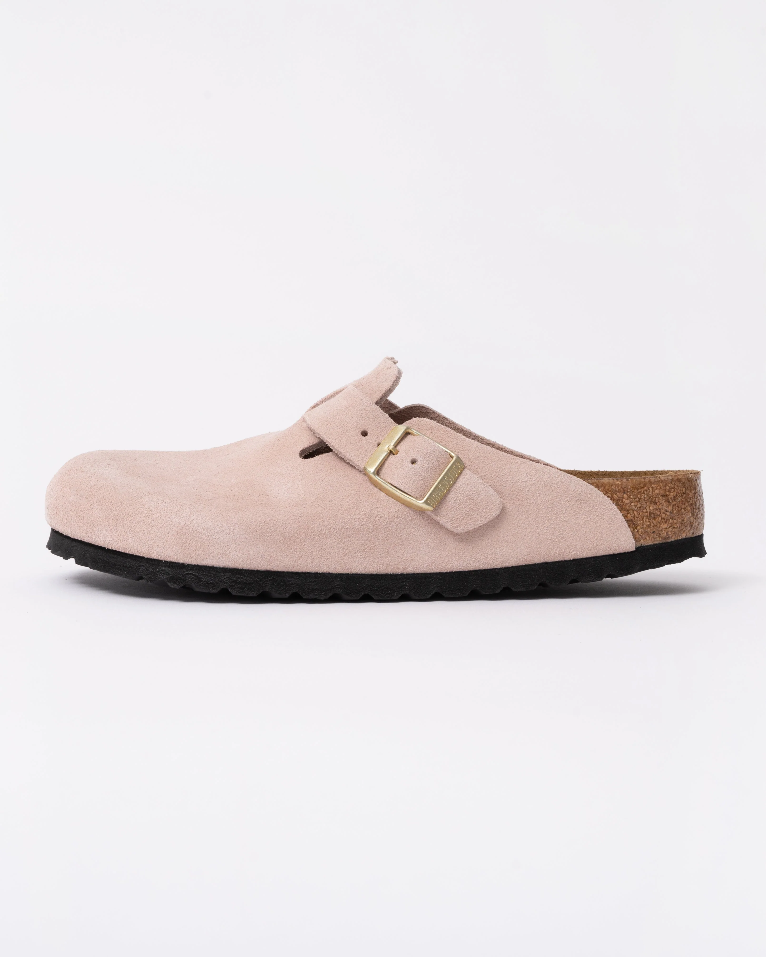 Birkenstock Boston Suede Leather Womens Clogs - Light Rose - Image 6
