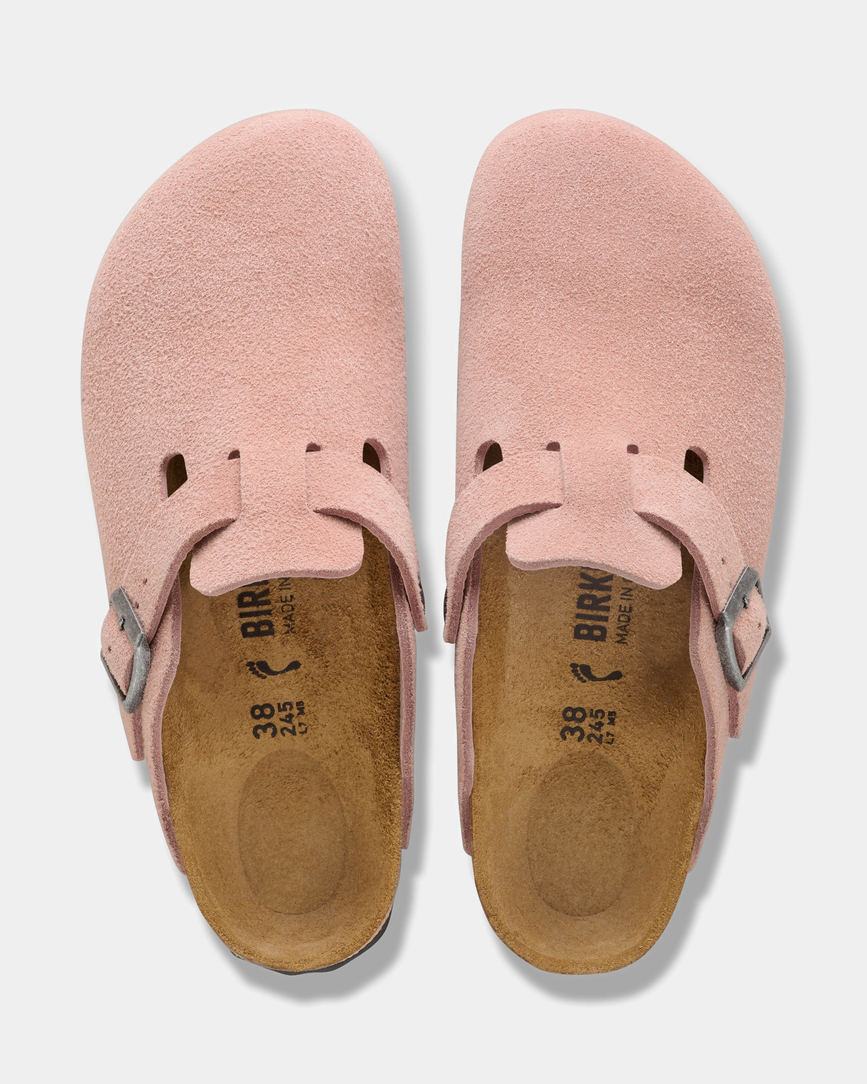 Birkenstock Boston Suede Leather Womens Clogs - Pink Clay - Image 3