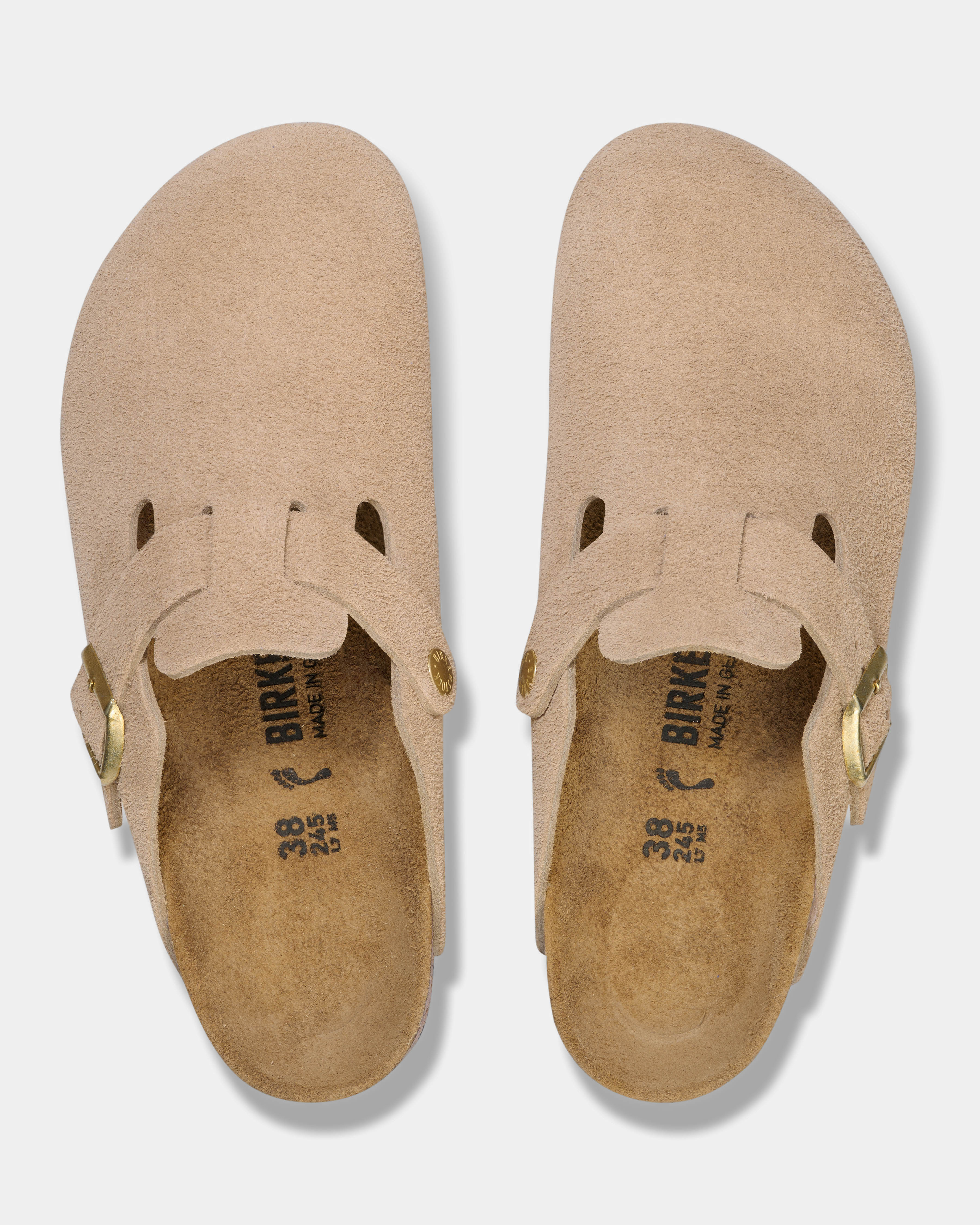 Birkenstock Boston Suede Leather Womens Clogs - Sandcastle - Image 3