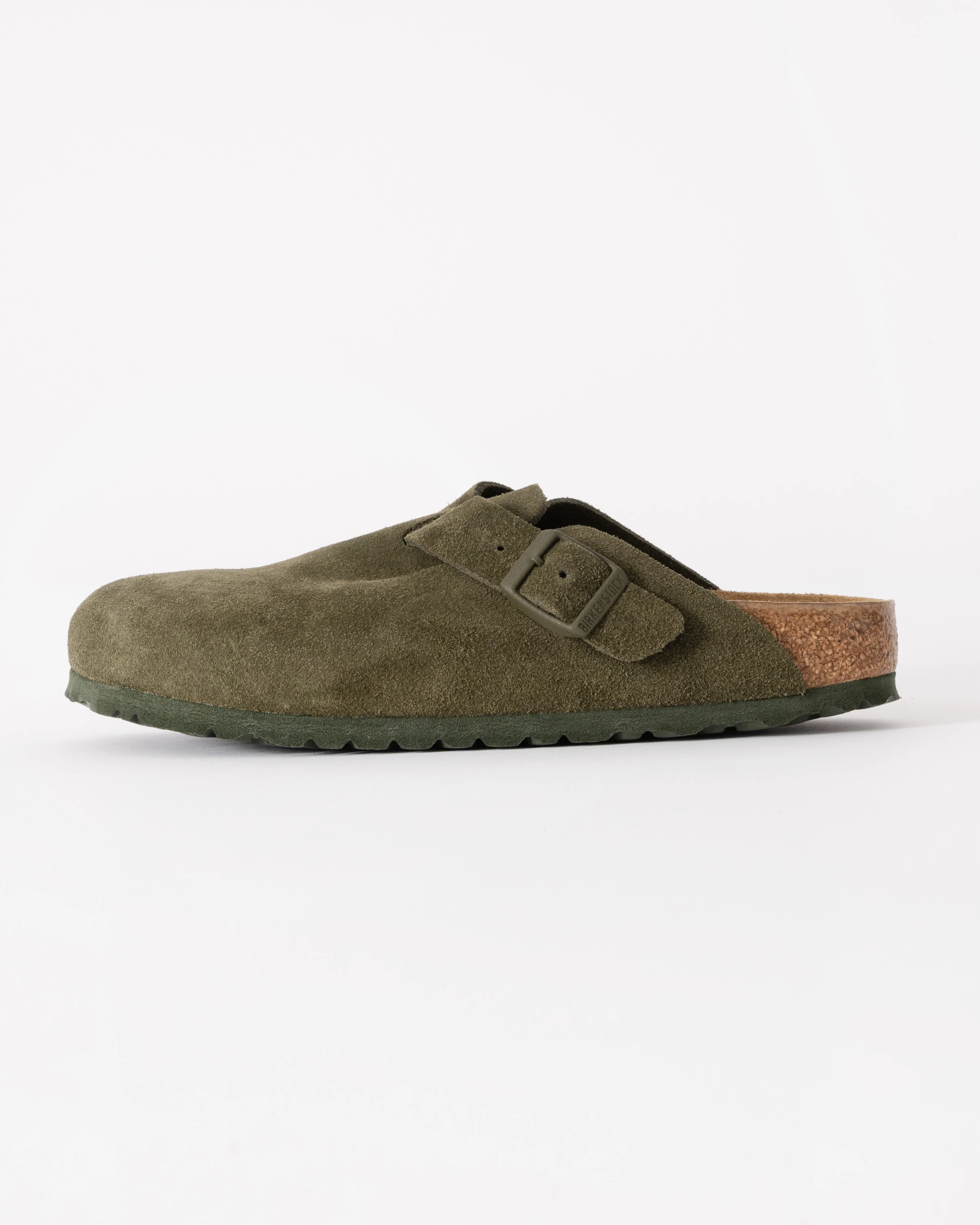 Birkenstock Boston Suede Leather Womens Clogs - Thyme - Image 2