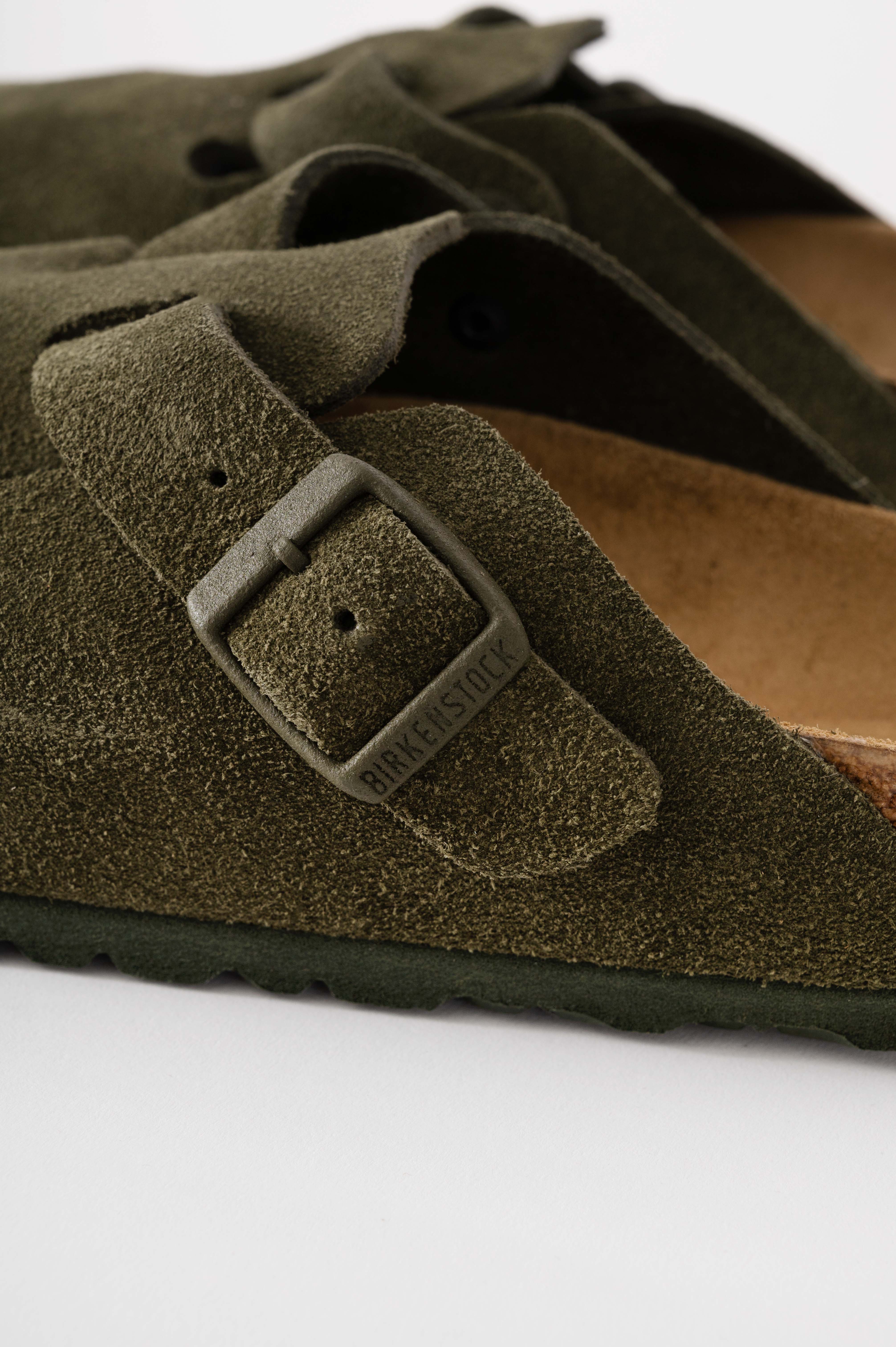 Birkenstock Boston Suede Leather Womens Clogs - Thyme - Image 5