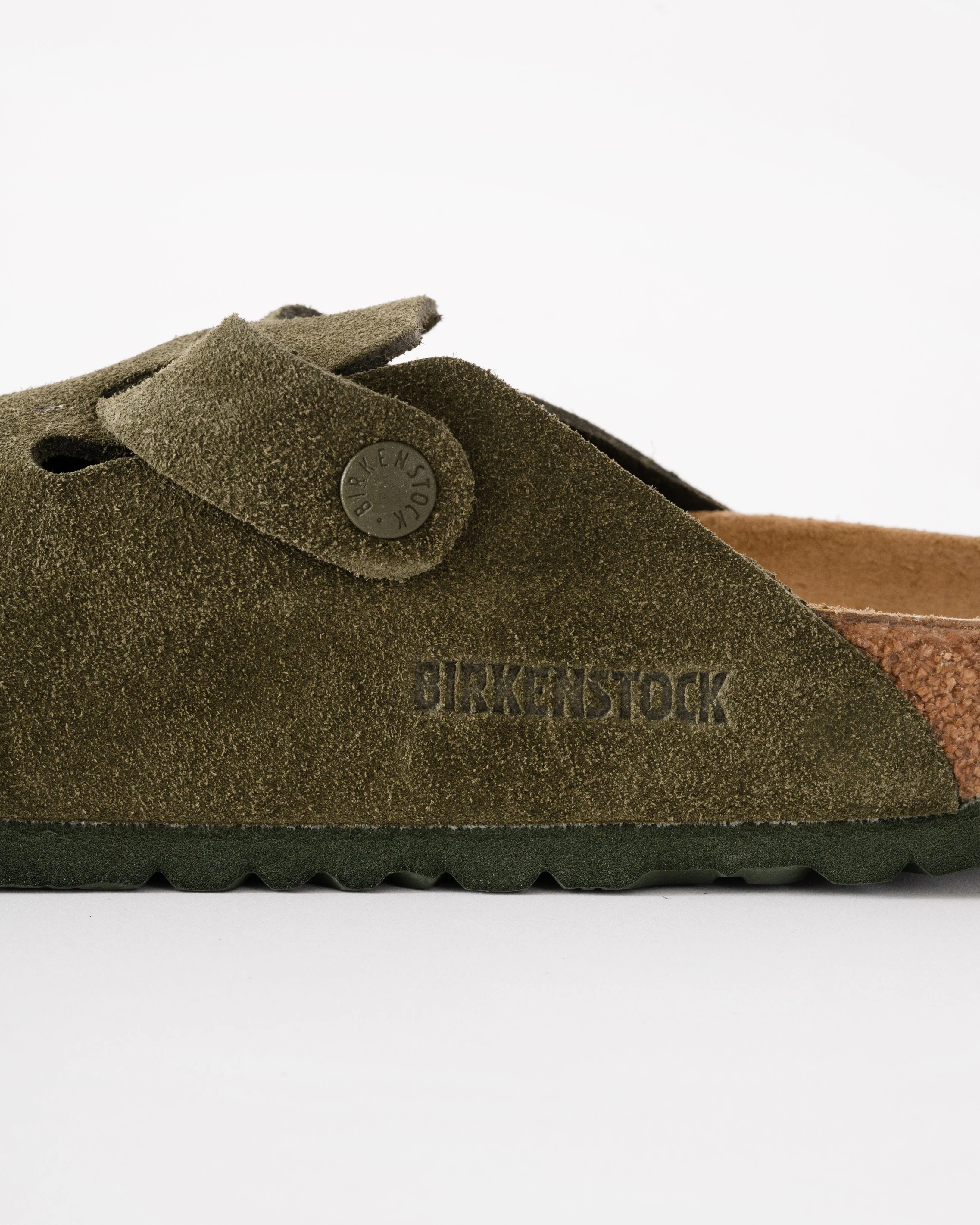 Birkenstock Boston Suede Leather Womens Clogs - Thyme - Image 6