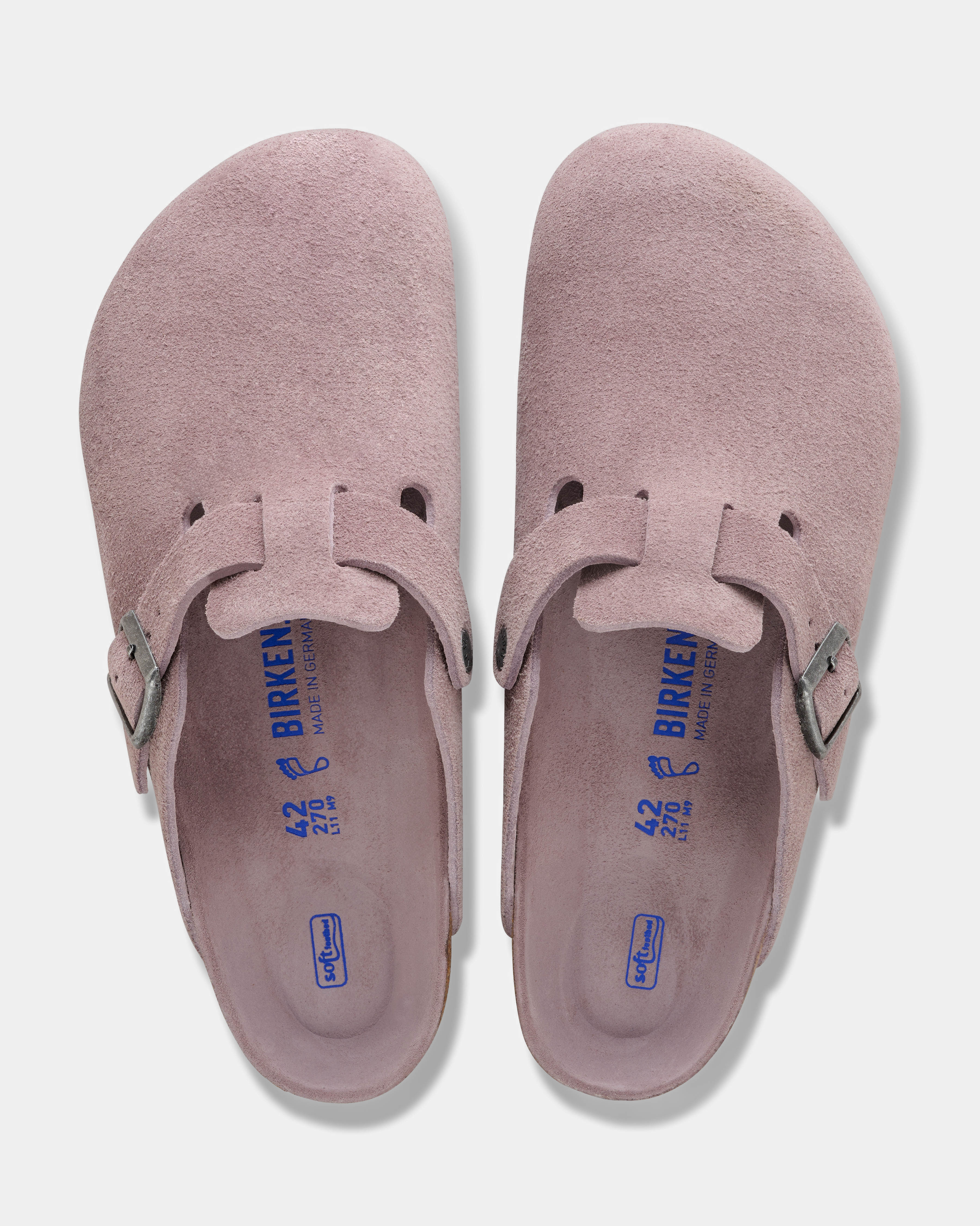 Birkenstock Boston Tonal Footbed Suede Leather Womens Clogs - Faded Purple Tonal FB - Image 3