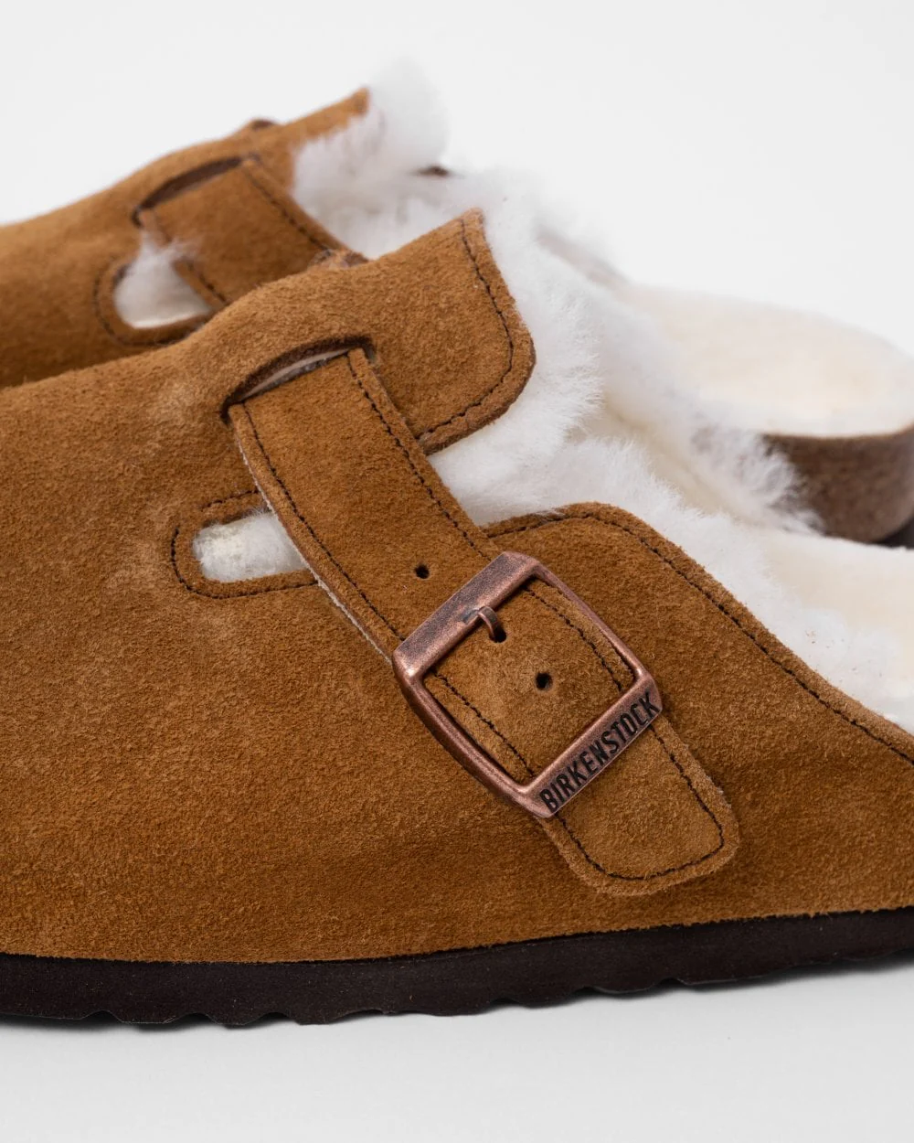 Birkenstock Boston VL Shearling Suede Leather Unisex Clogs - Image 2