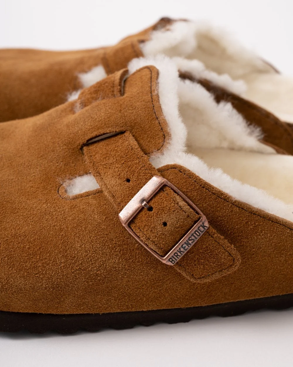 Birkenstock Boston VL Sheepskin Womens Clogs - Mink - Image 4
