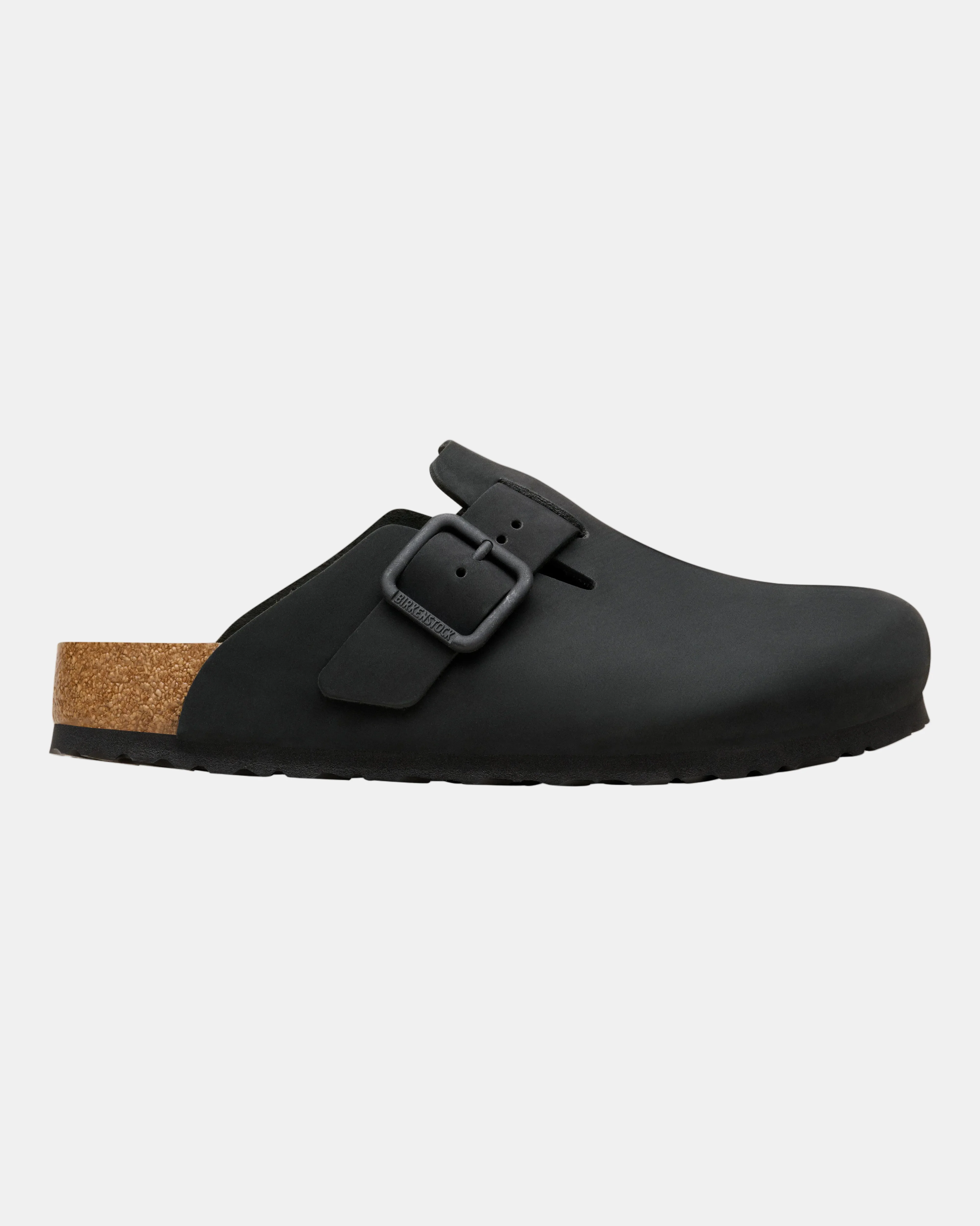 Birkenstock Boston Wire Buckle Nubuck Leather Womens Clogs - Black - Image 2