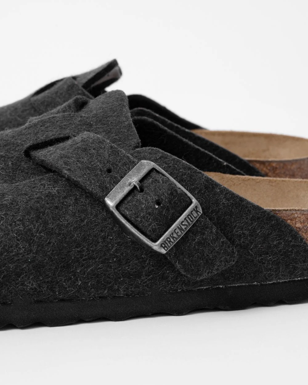 Birkenstock Boston Wool Felt Unisex Clogs - Anthracite - Image 4