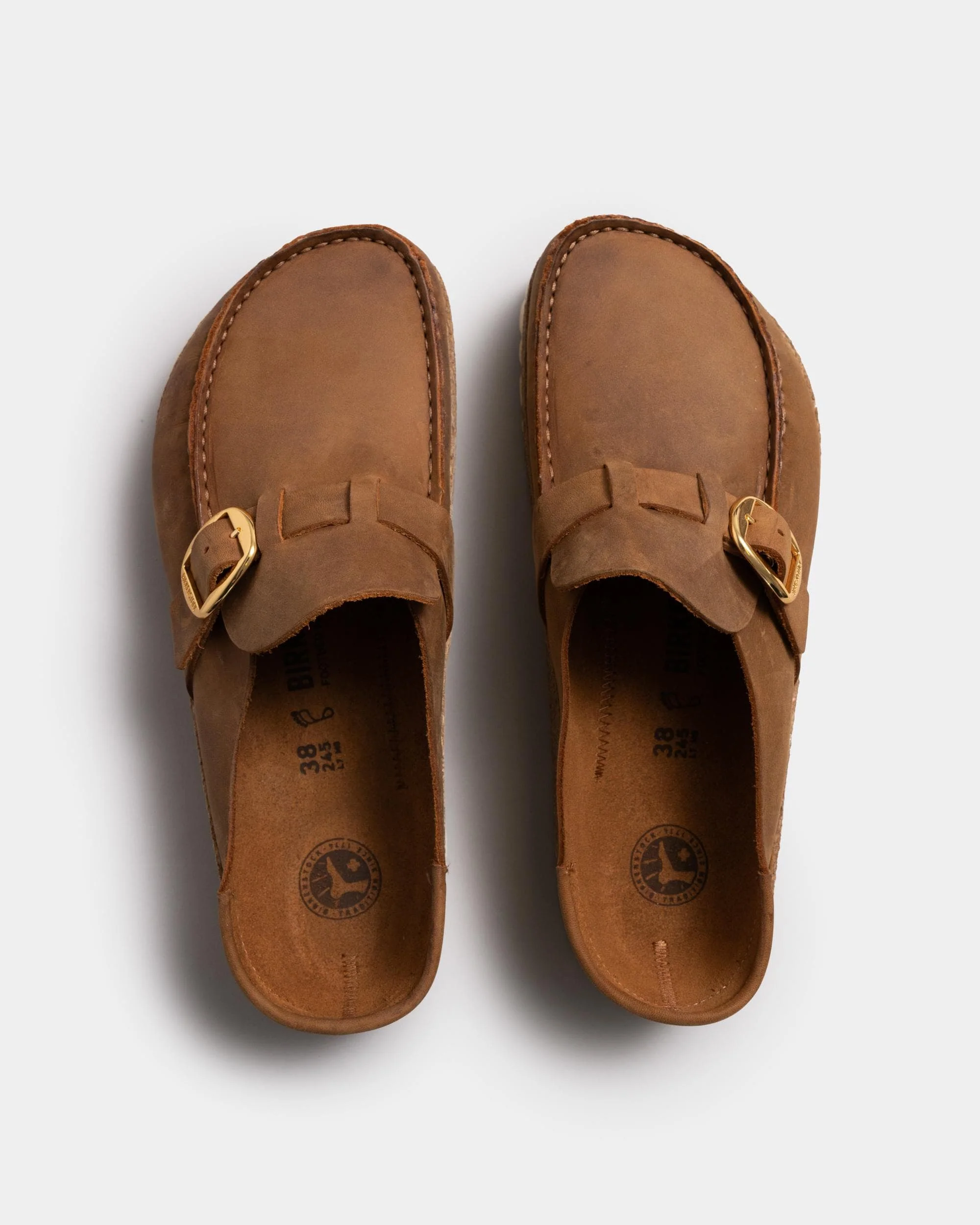 Birkenstock Buckley Oiled Leather Womens Moccasin Clogs - Image 3