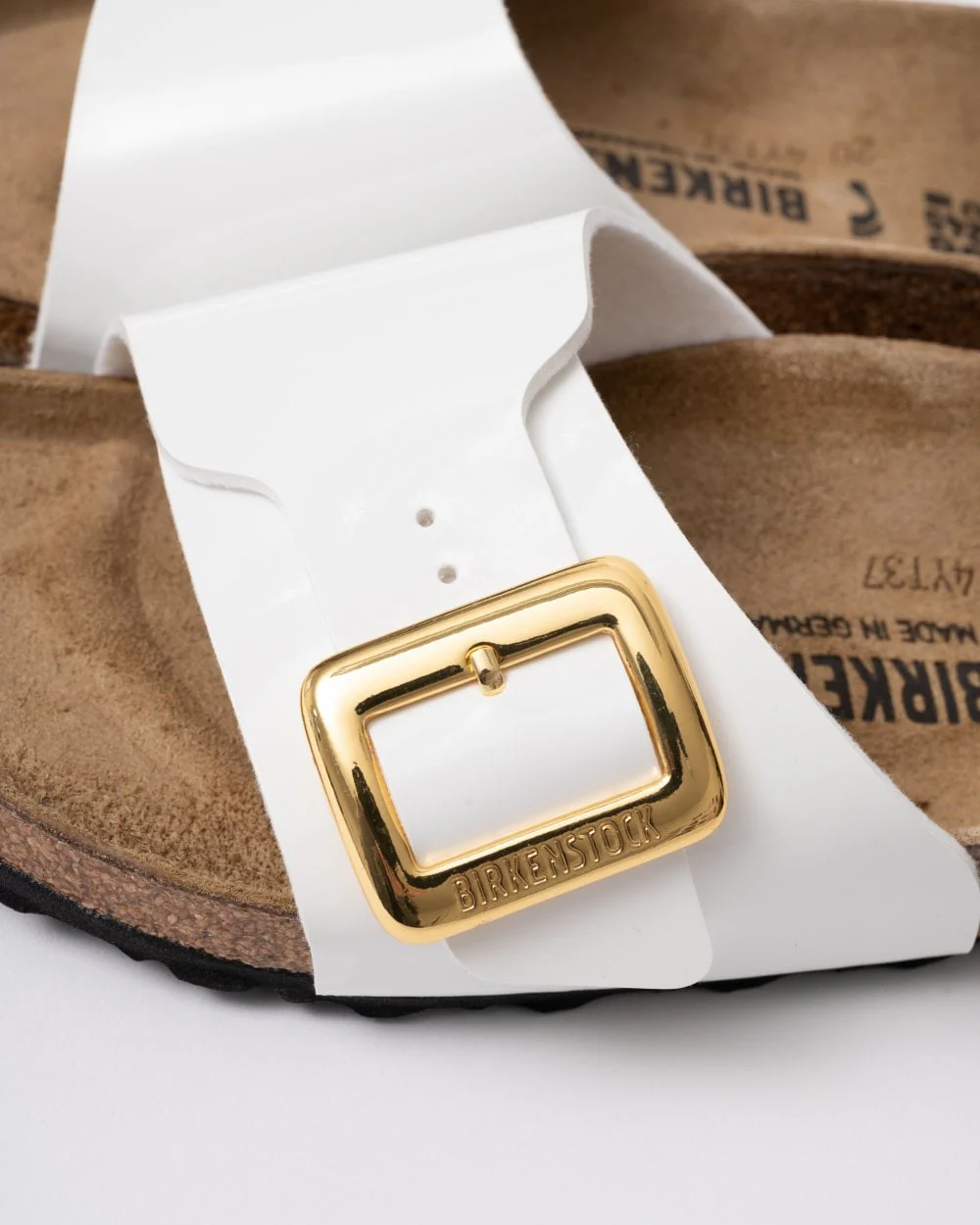 Birkenstock Catalina Cushion Big Buckle Womens Birko-Flor Patent Sandals - Image 2