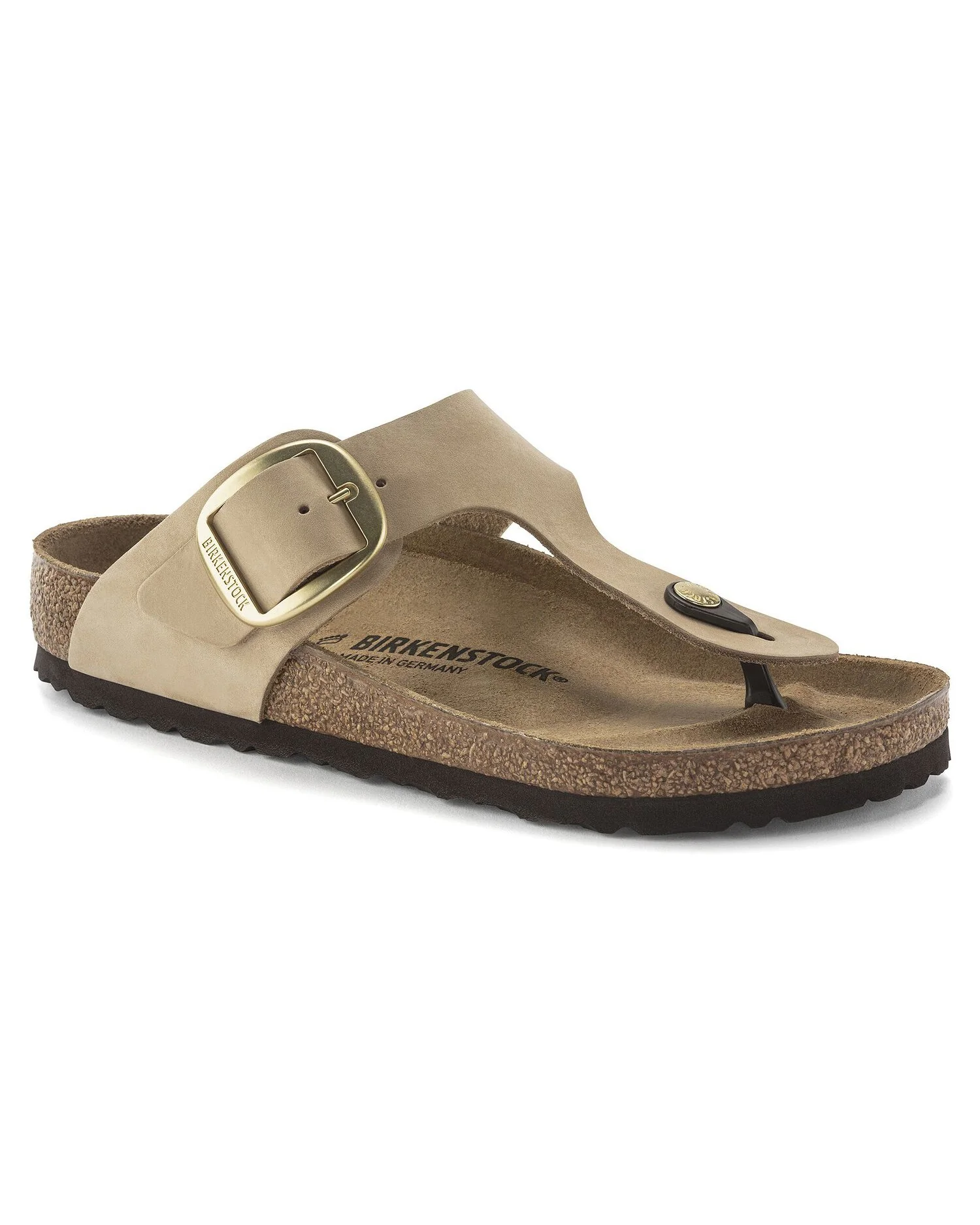 Birkenstock Gizeh Big Buckle Nubuck Leather Womens Sandals - Sandcastle - Image 2
