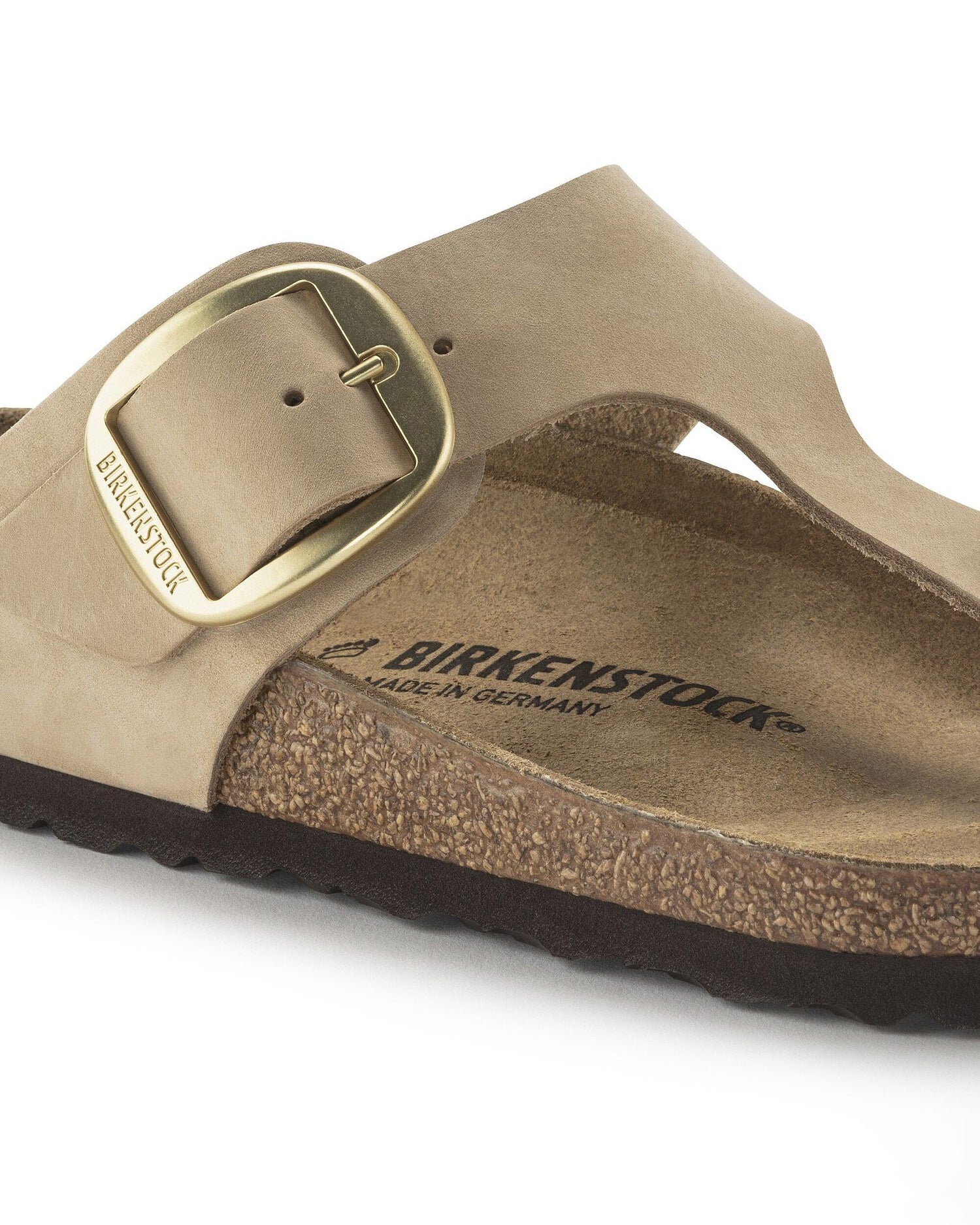 Birkenstock Gizeh Big Buckle Nubuck Leather Womens Sandals - Sandcastle - Image 3