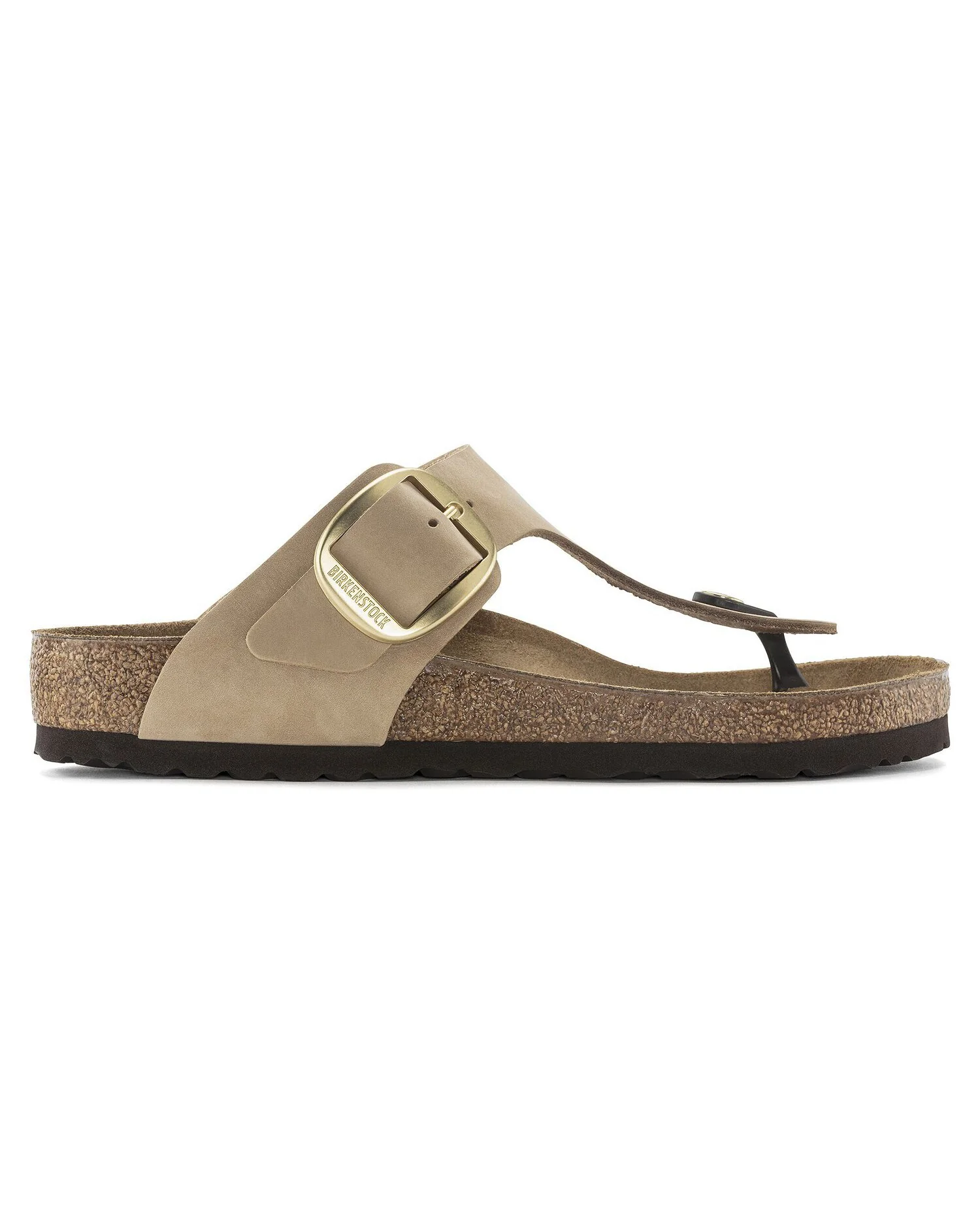 Birkenstock Gizeh Big Buckle Nubuck Leather Womens Sandals - Sandcastle - Image 4