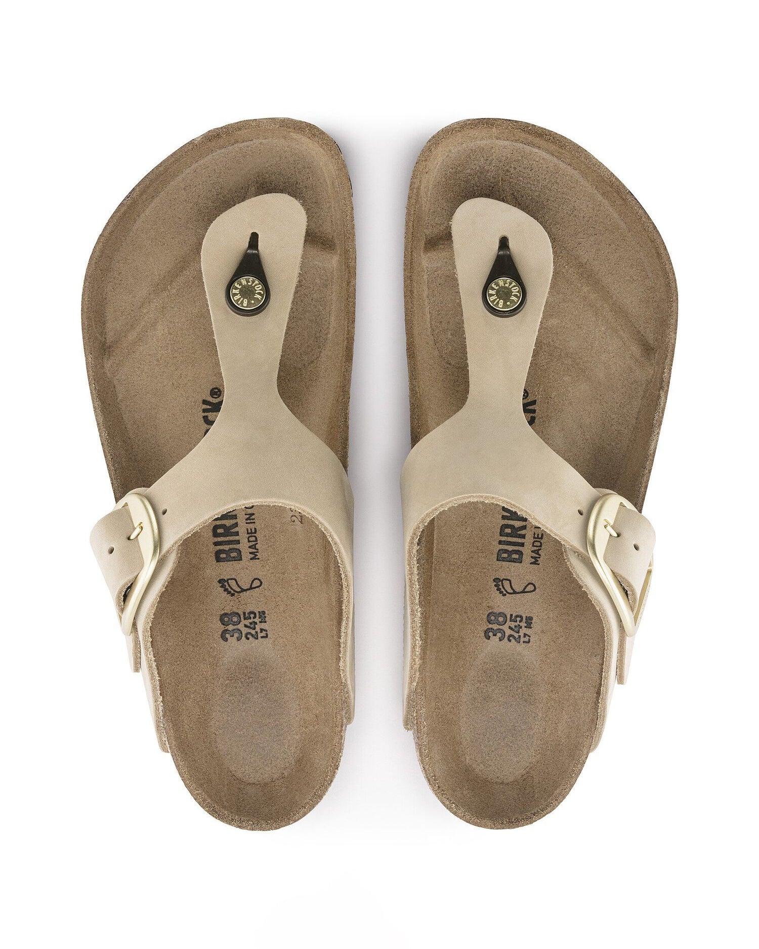 Birkenstock Gizeh Big Buckle Nubuck Leather Womens Sandals - Sandcastle - Image 5