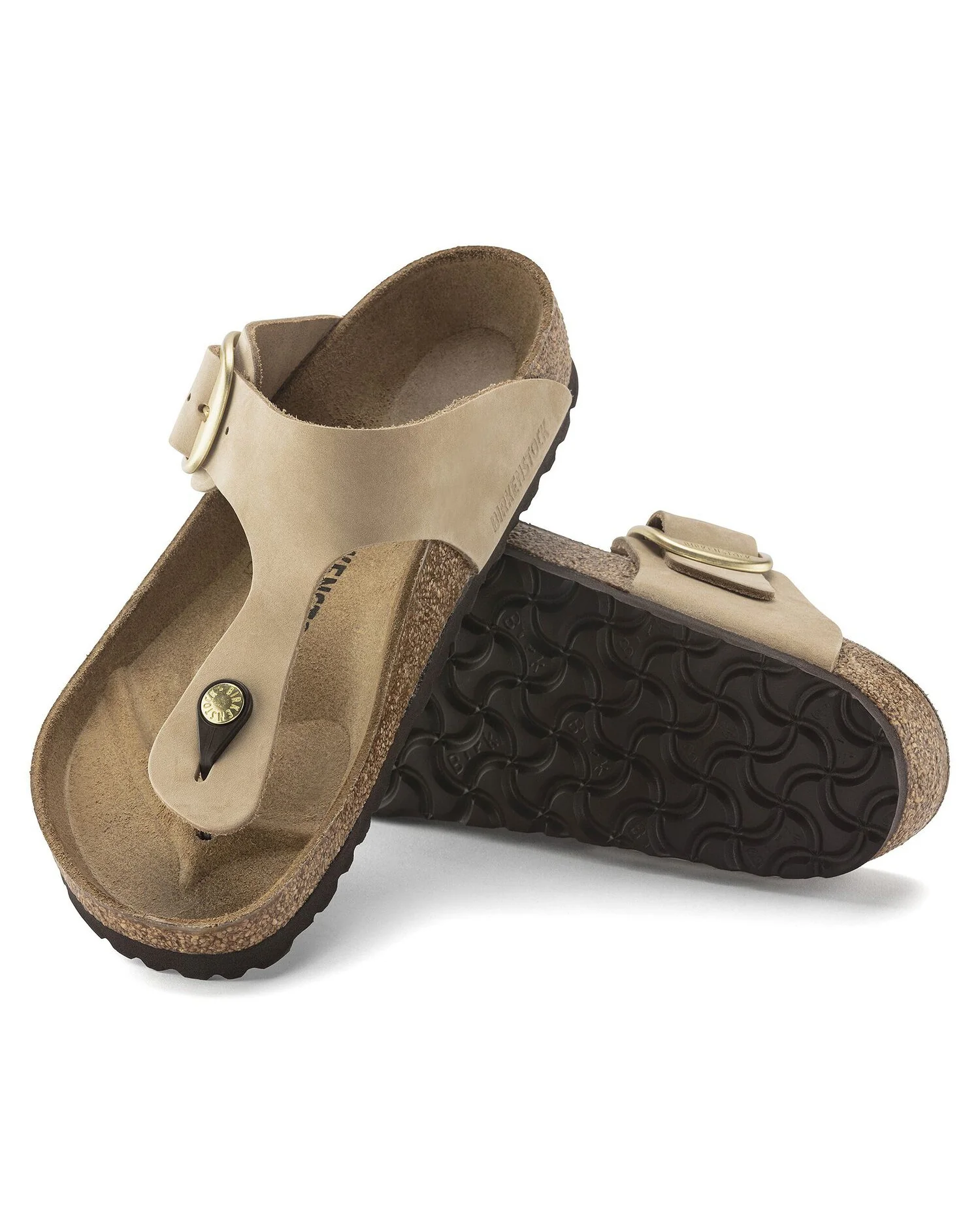 Birkenstock Gizeh Big Buckle Nubuck Leather Womens Sandals - Sandcastle - Image 6