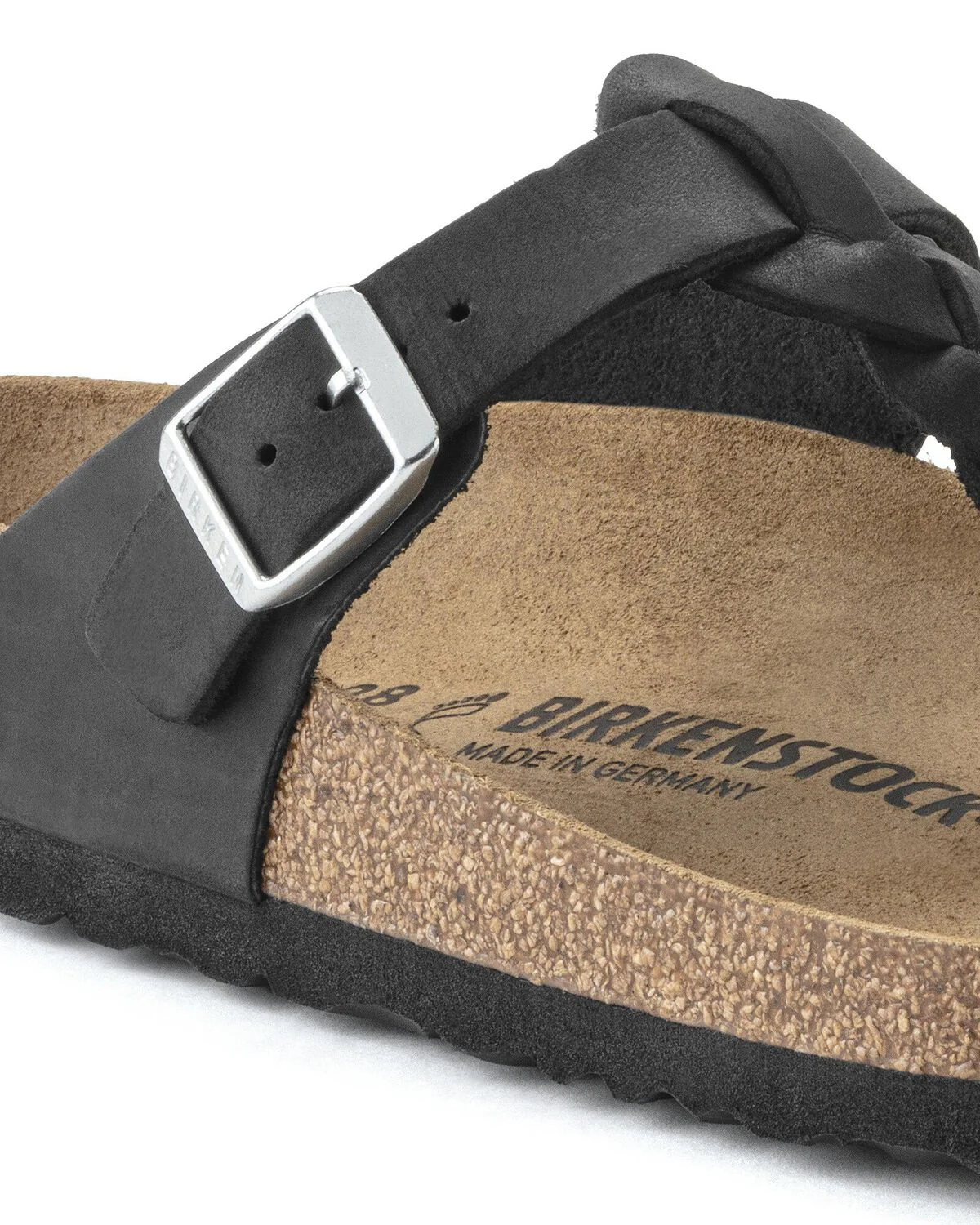 Birkenstock Gizeh Braided Natural Oiled Leather Womens Sandals - Black - Image 2