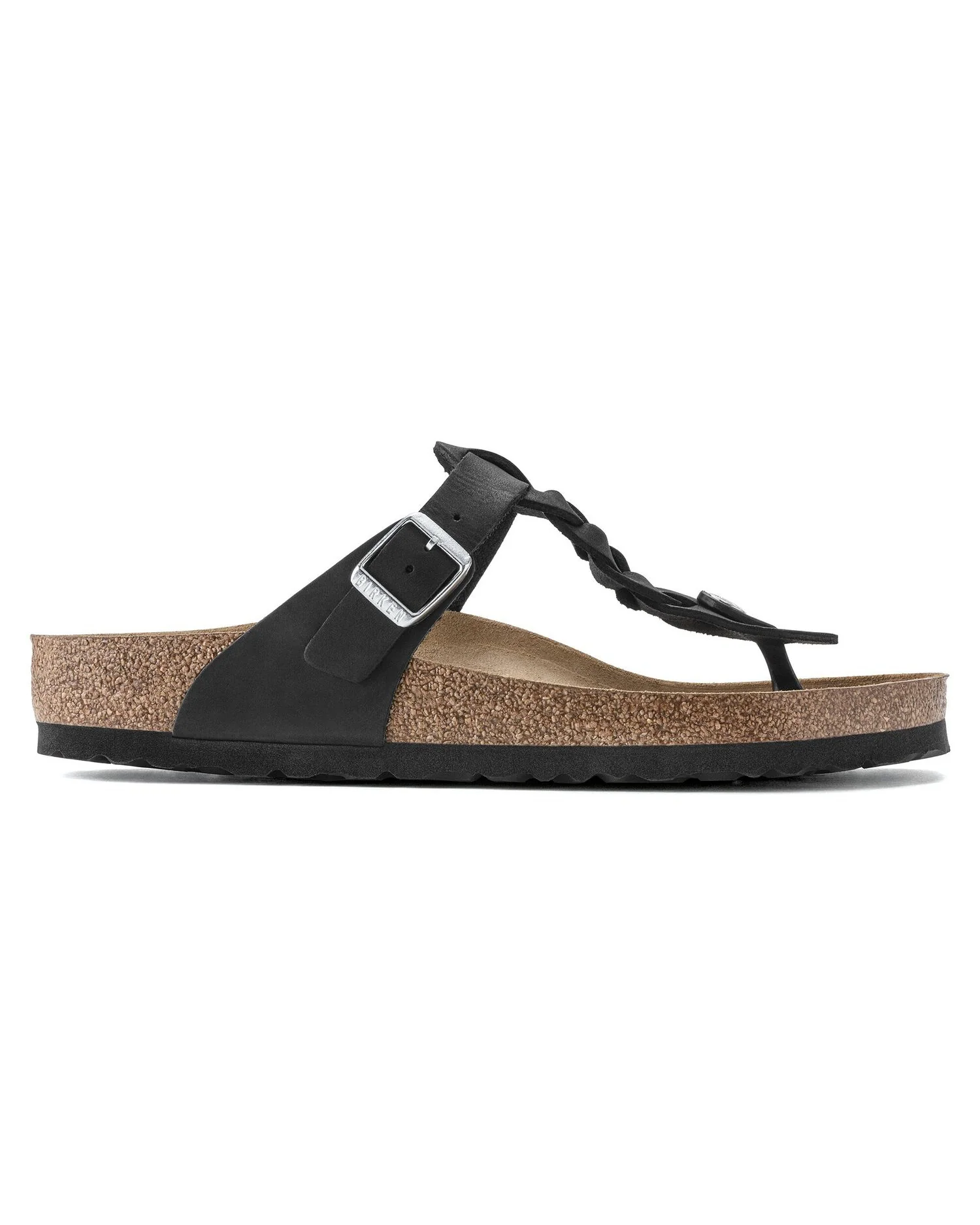 Birkenstock Gizeh Braided Natural Oiled Leather Womens Sandals - Black - Image 3