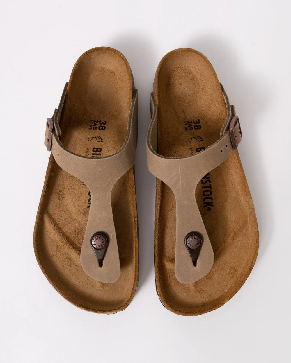 Birkenstock Gizeh Natural Oiled Leather Womens Sandals - Tobacco Brown - Image 2