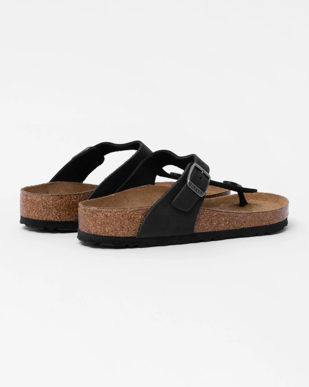 Birkenstock Gizeh Nubuck Oiled Leather Womens Sandals - Black - Image 2
