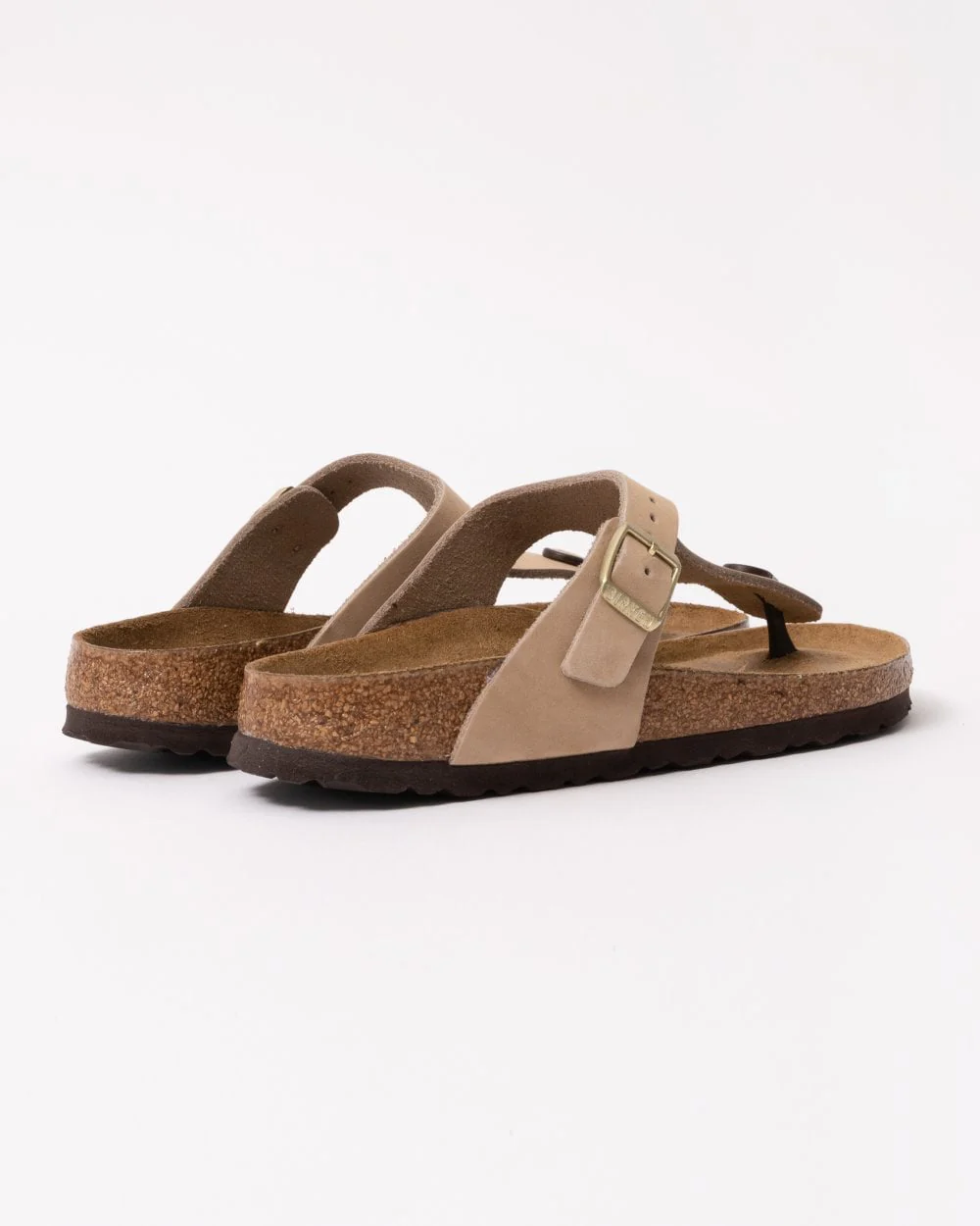 Birkenstock Gizeh Soft Footbed Womens Nubuck Leather Sandals - Sandcastle - Image 3