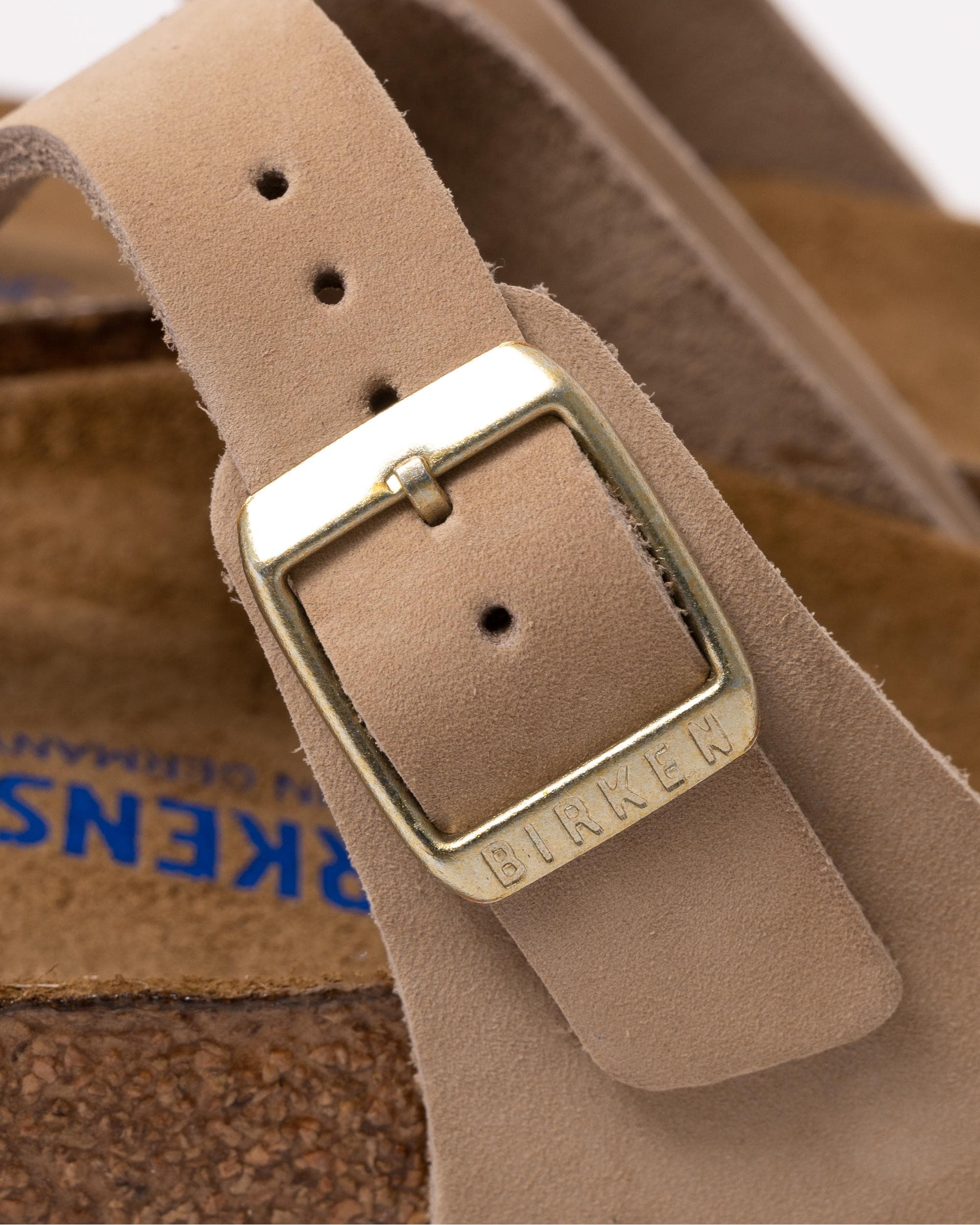 Birkenstock Gizeh Soft Footbed Womens Nubuck Leather Sandals - Sandcastle - Image 5
