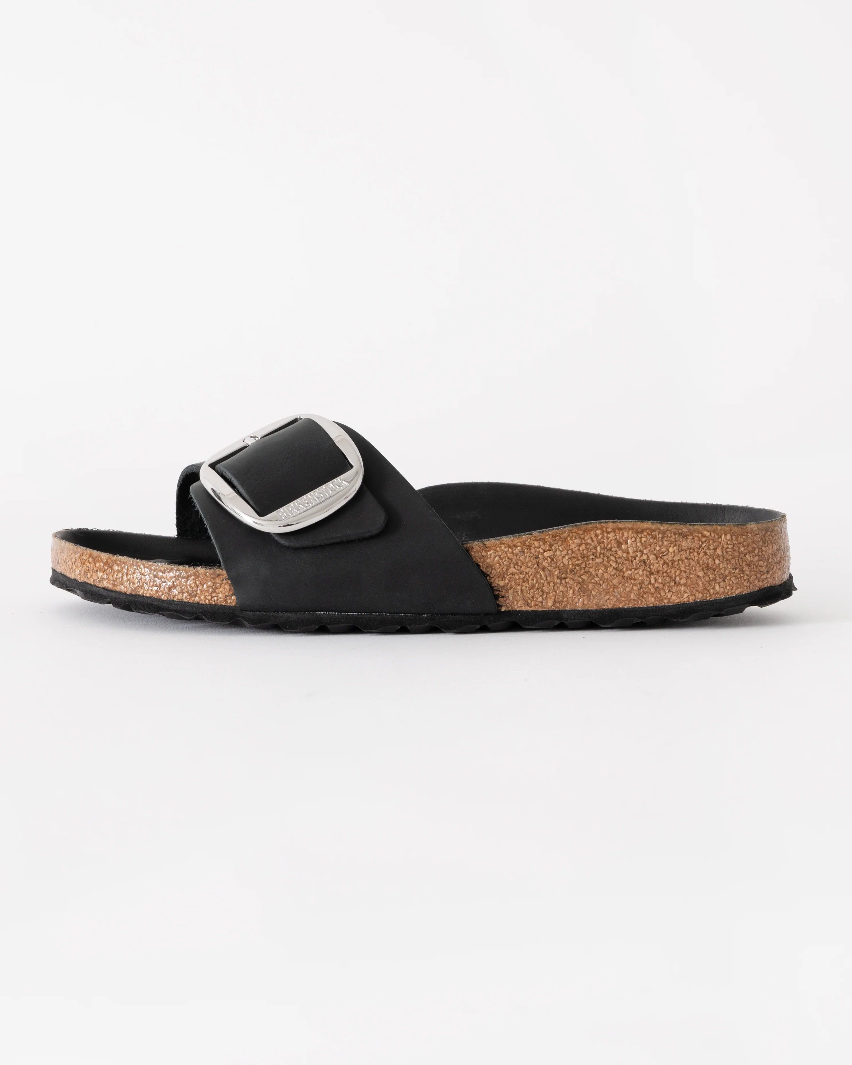 Birkenstock Madrid Big Buckle Oiled Leather Womens Sandals - Black - Image 2