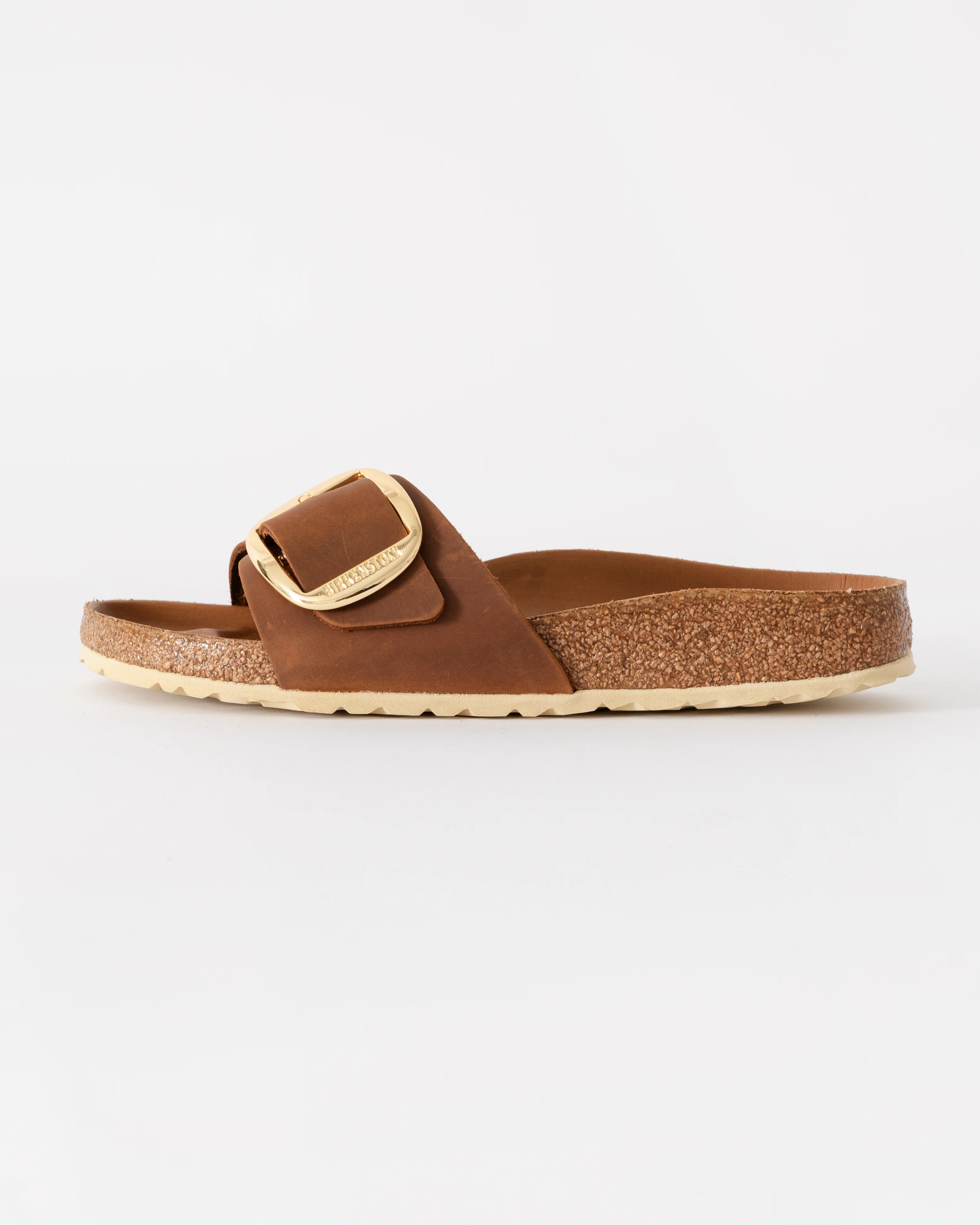 Birkenstock Madrid Big Buckle Oiled Leather Womens Sandals - Cognac - Image 2