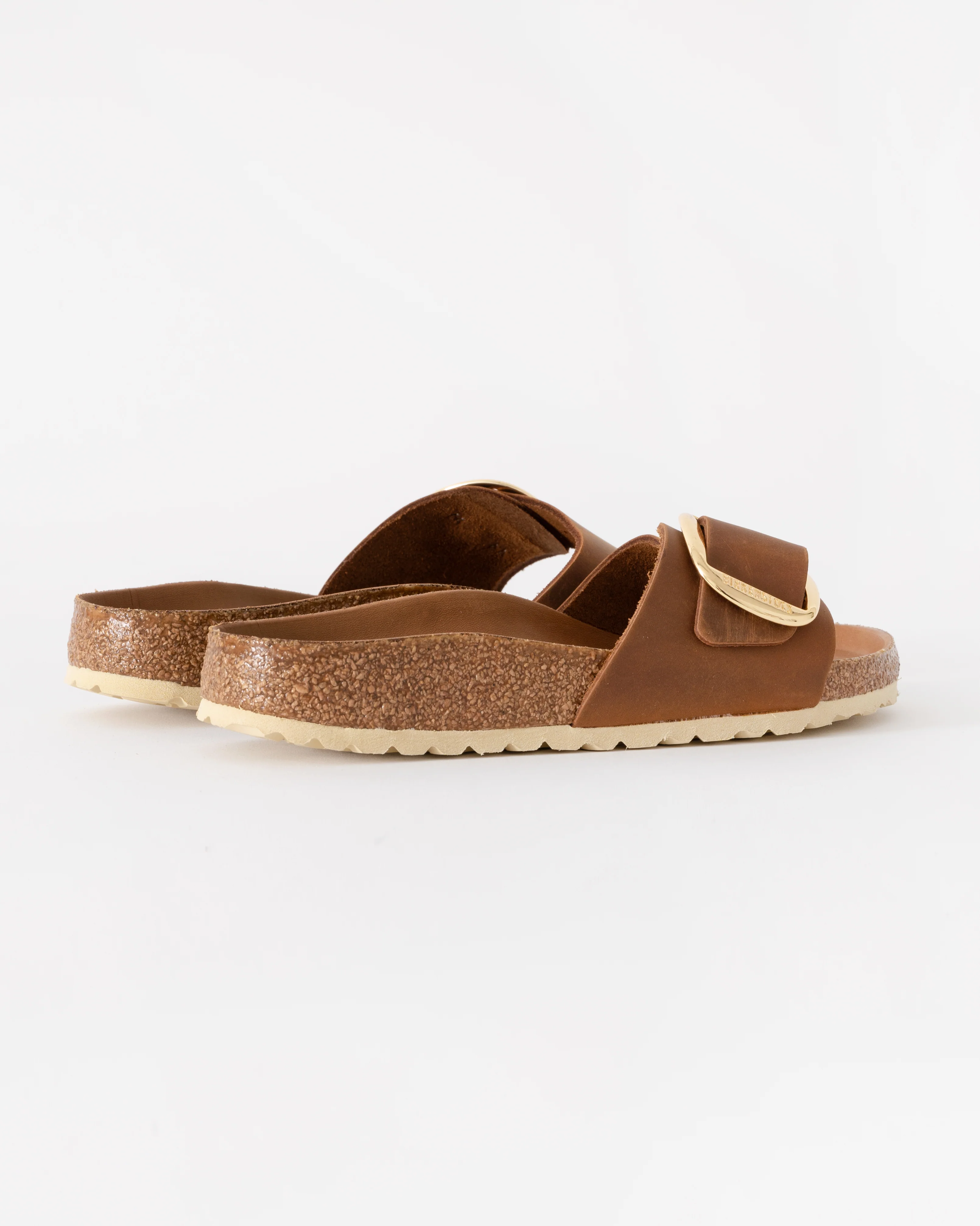 Birkenstock Madrid Big Buckle Oiled Leather Womens Sandals - Cognac - Image 4