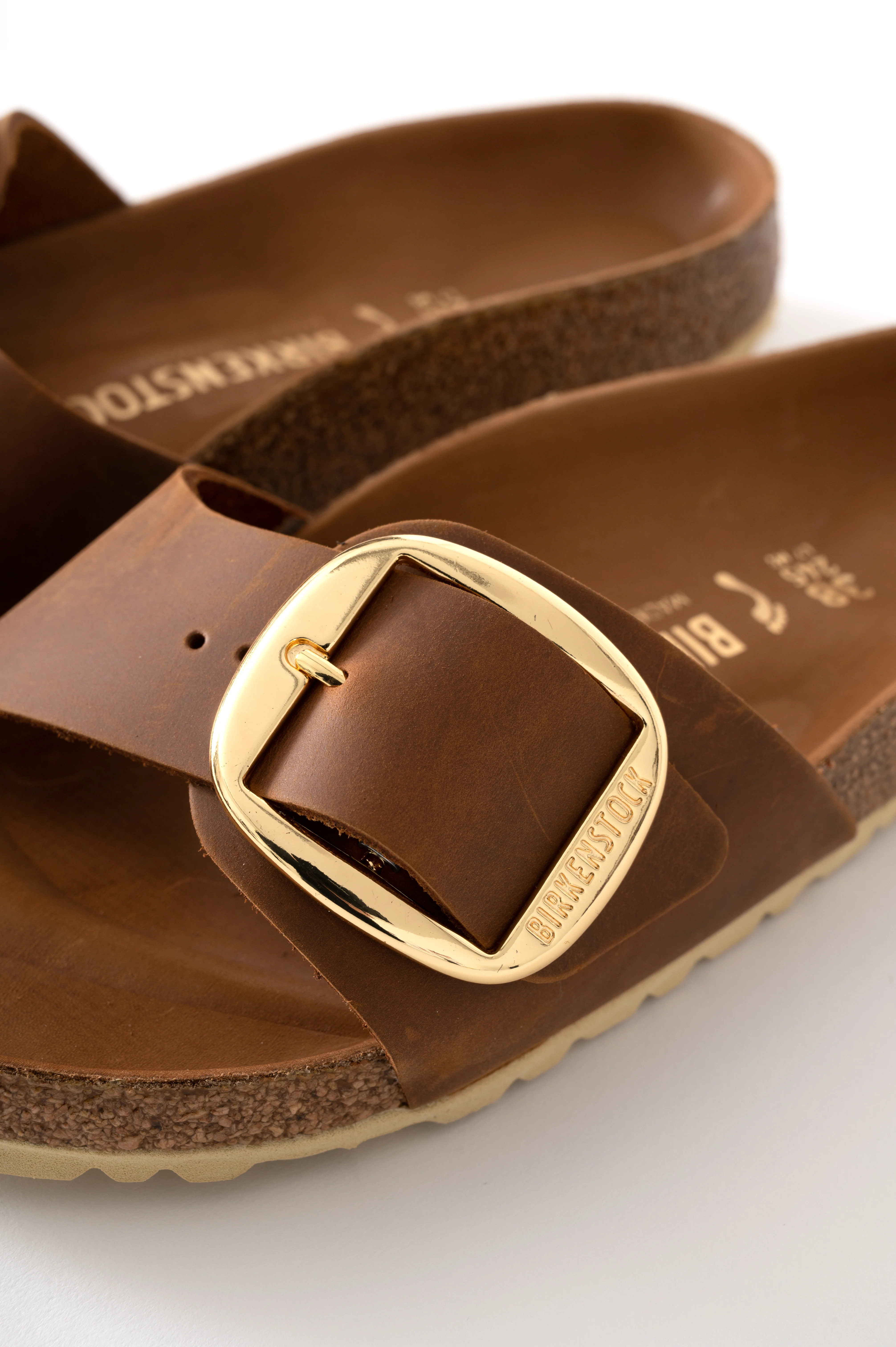 Birkenstock Madrid Big Buckle Oiled Leather Womens Sandals - Cognac - Image 5