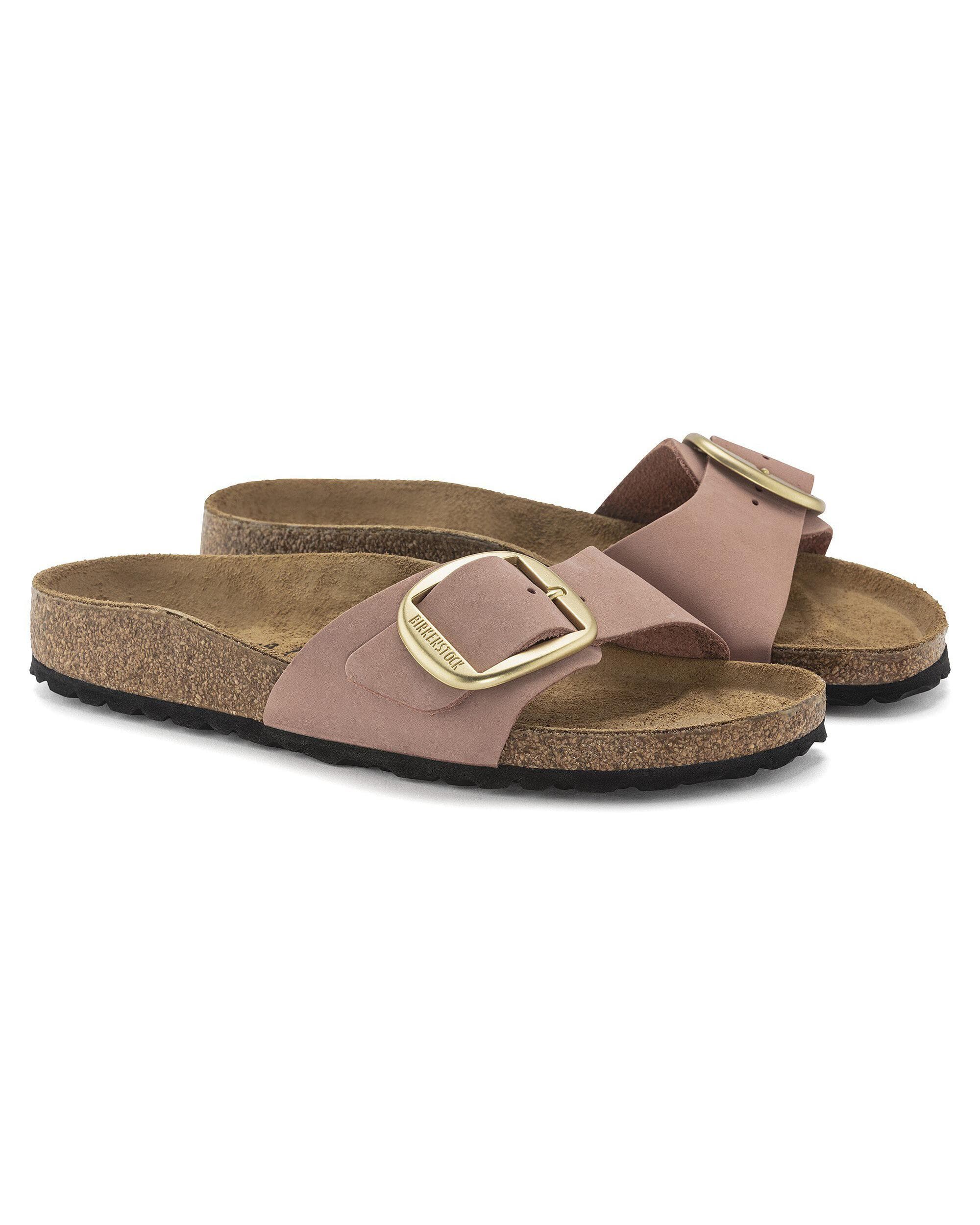 Birkenstock Madrid Big Buckle Womens Nubuck Leather Sandals - Old Rose - Image 2