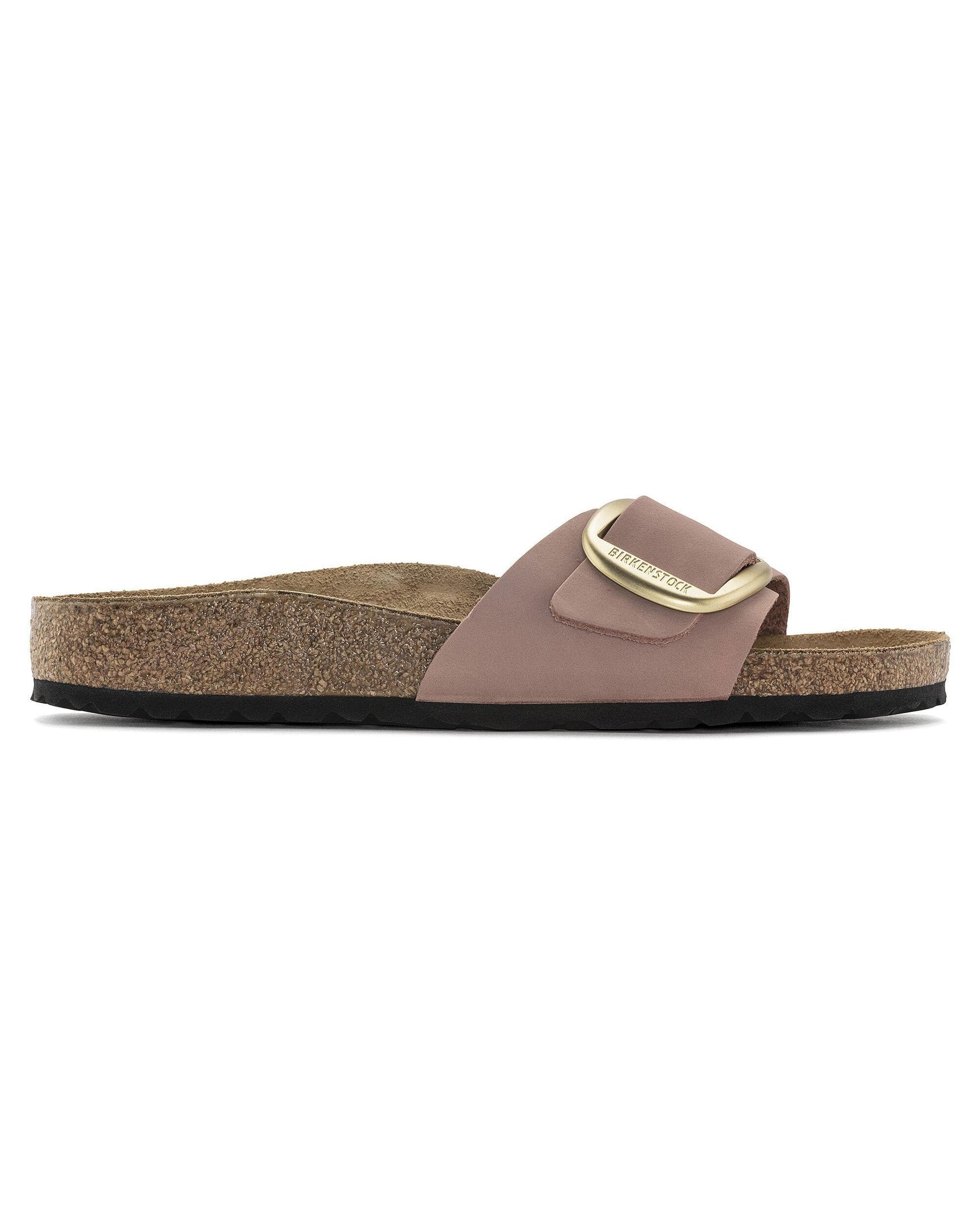 Birkenstock Madrid Big Buckle Womens Nubuck Leather Sandals - Old Rose - Image 3