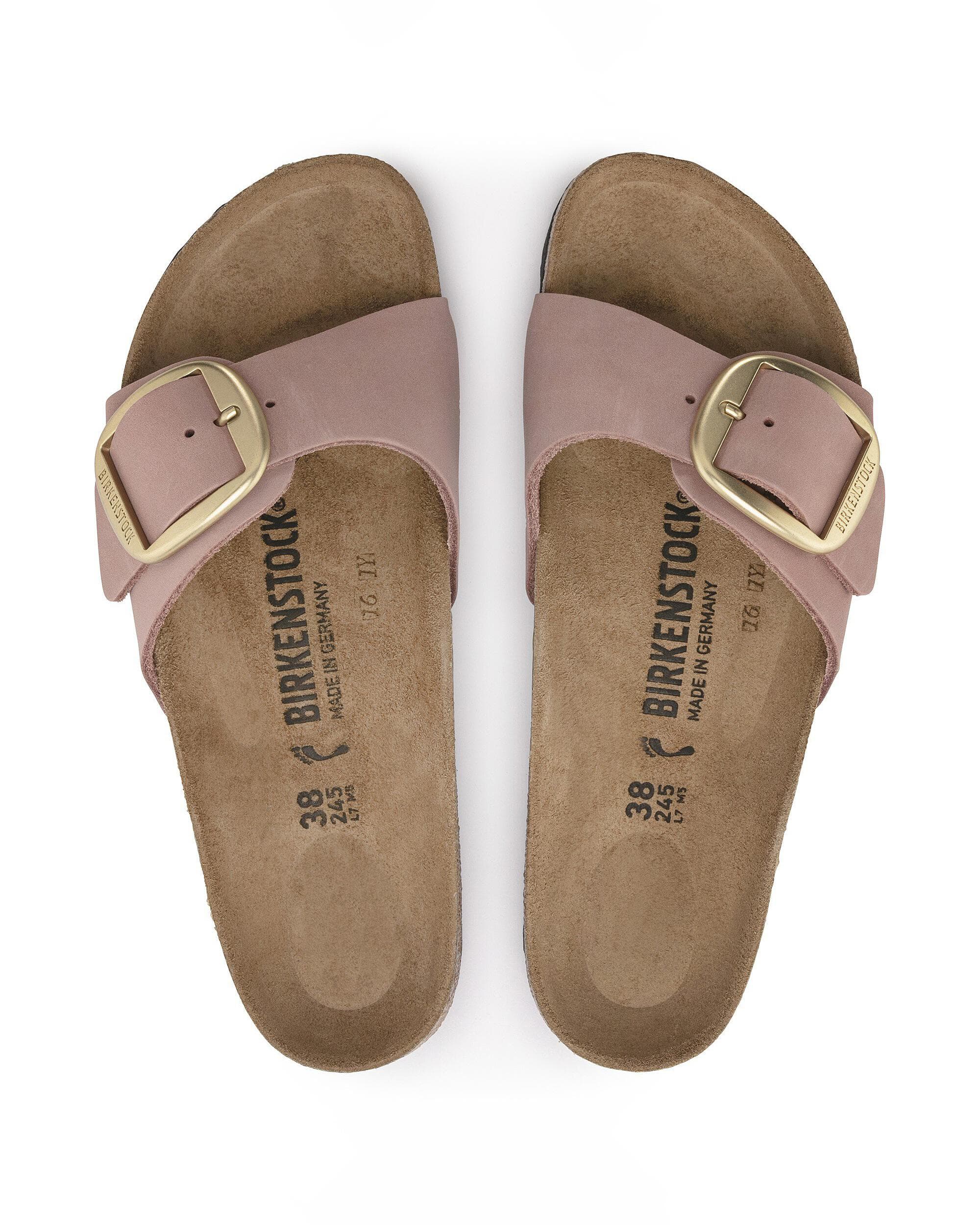 Birkenstock Madrid Big Buckle Womens Nubuck Leather Sandals - Old Rose - Image 4