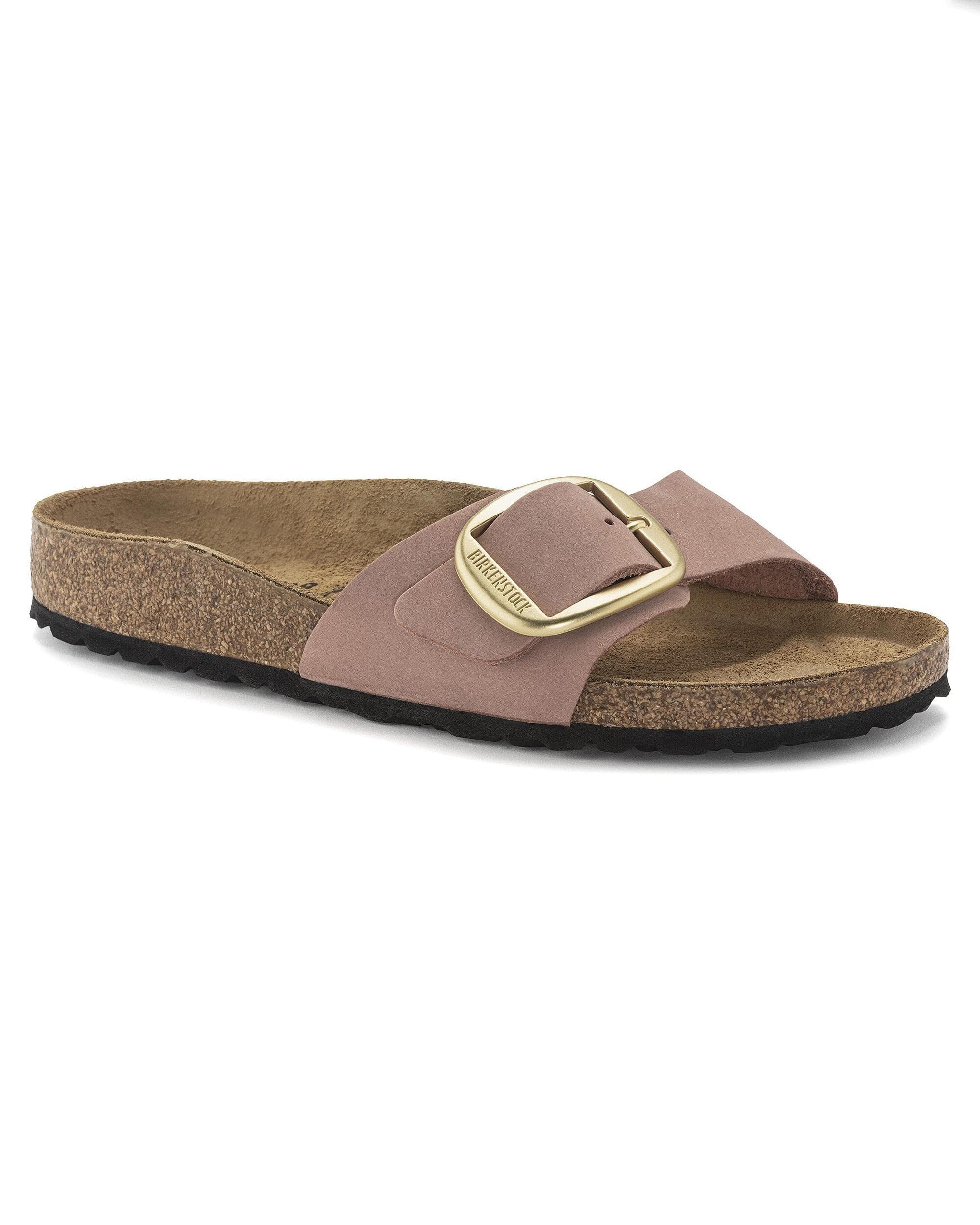 Birkenstock Madrid Big Buckle Womens Nubuck Leather Sandals - Old Rose - Image 5