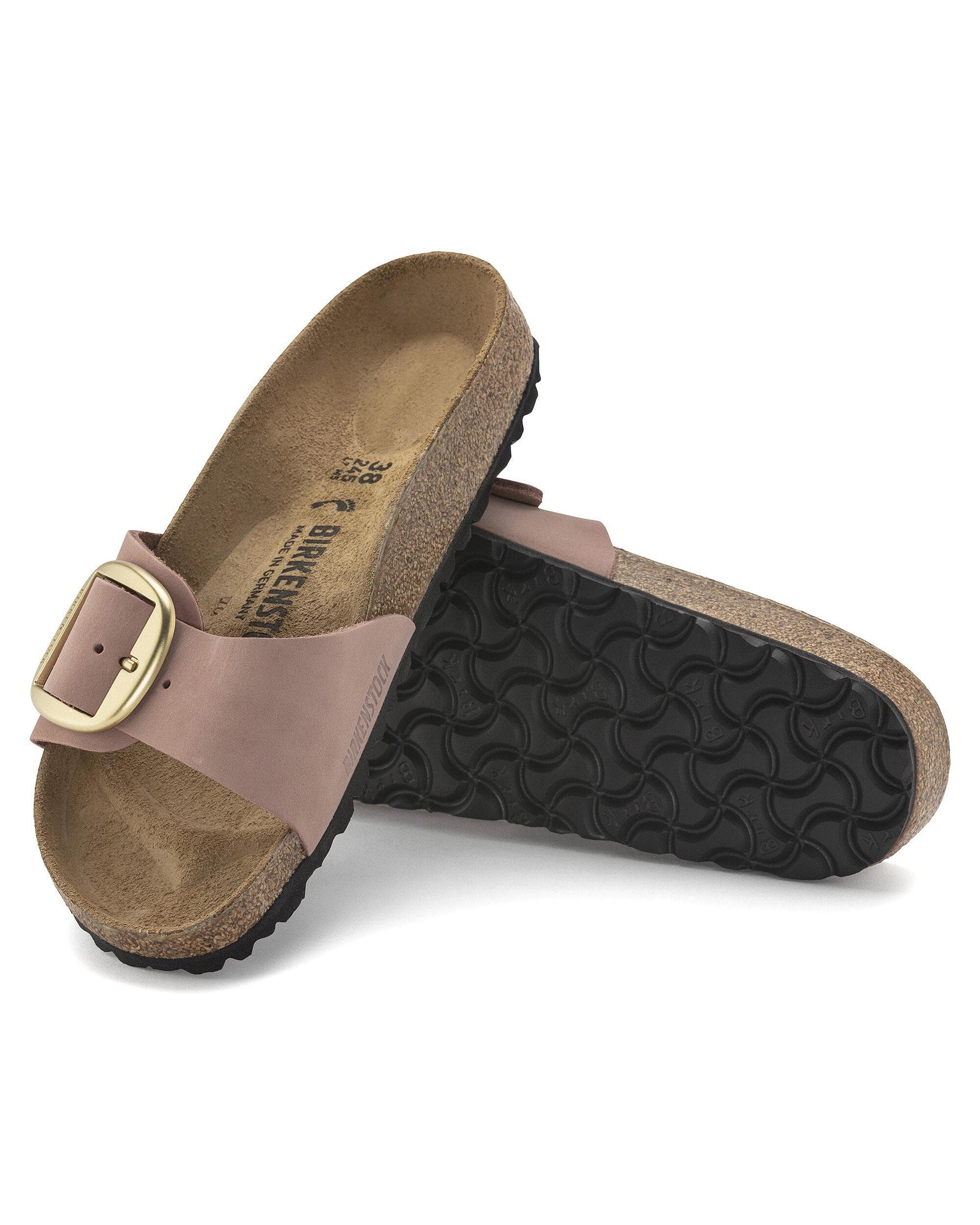 Birkenstock Madrid Big Buckle Womens Nubuck Leather Sandals - Old Rose - Image 6