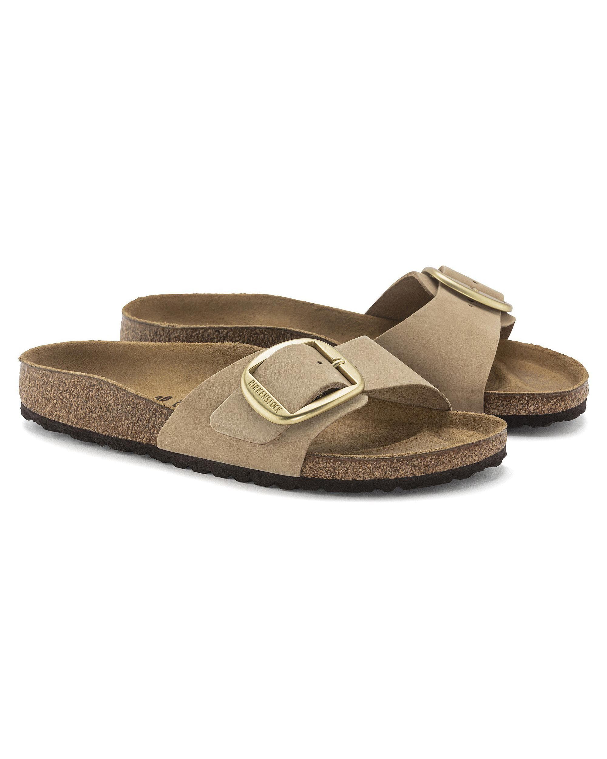 Birkenstock Madrid Big Buckle Womens Nubuck Leather Sandals - Sandcastle - Image 2