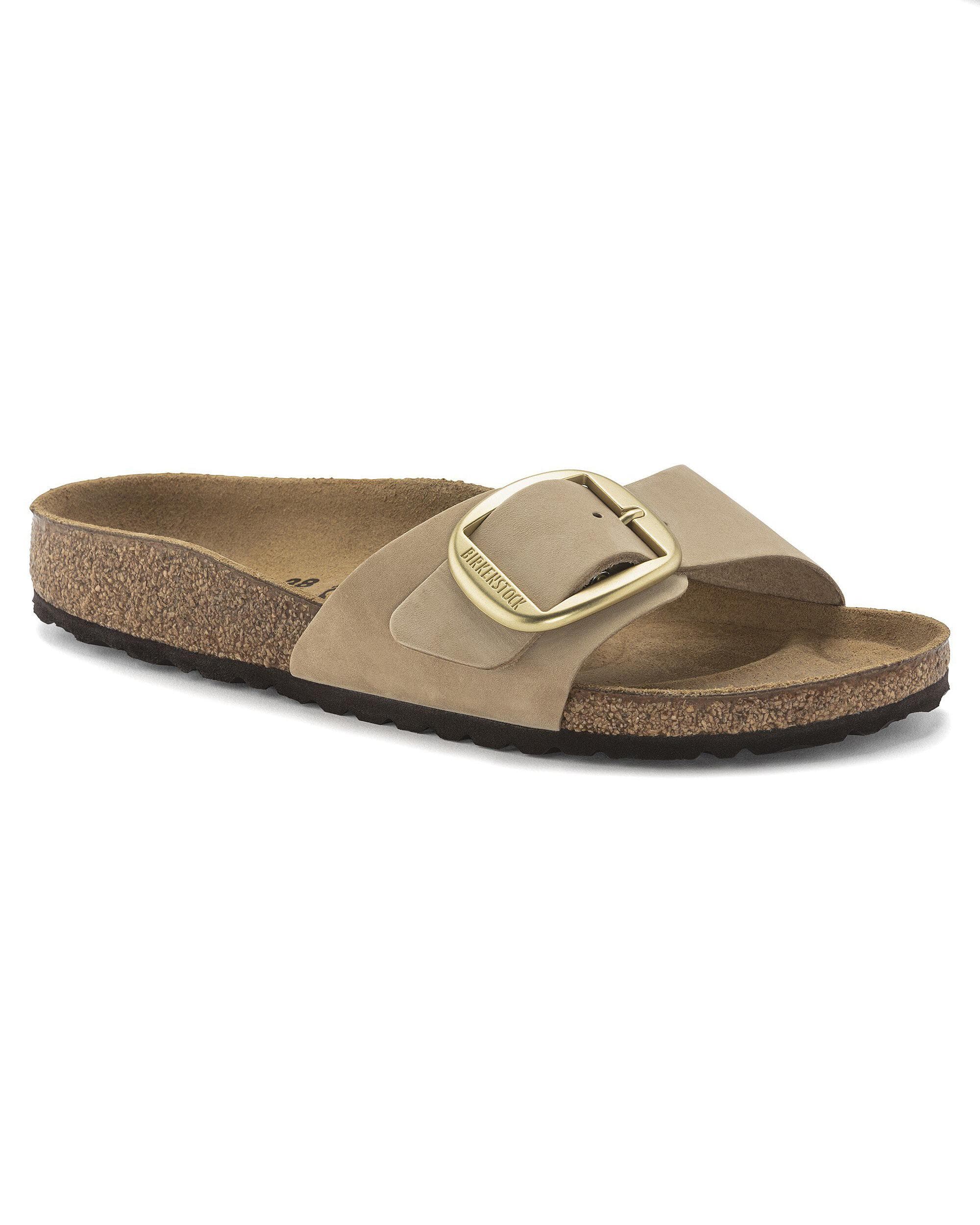 Birkenstock Madrid Big Buckle Womens Nubuck Leather Sandals - Sandcastle - Image 3