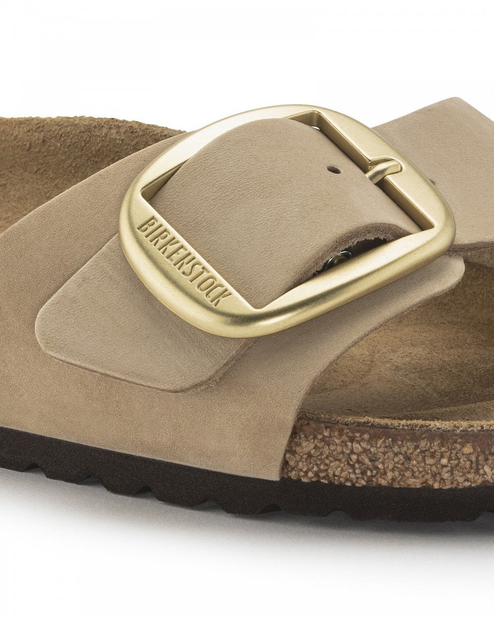 Birkenstock Madrid Big Buckle Womens Nubuck Leather Sandals - Sandcastle - Image 4