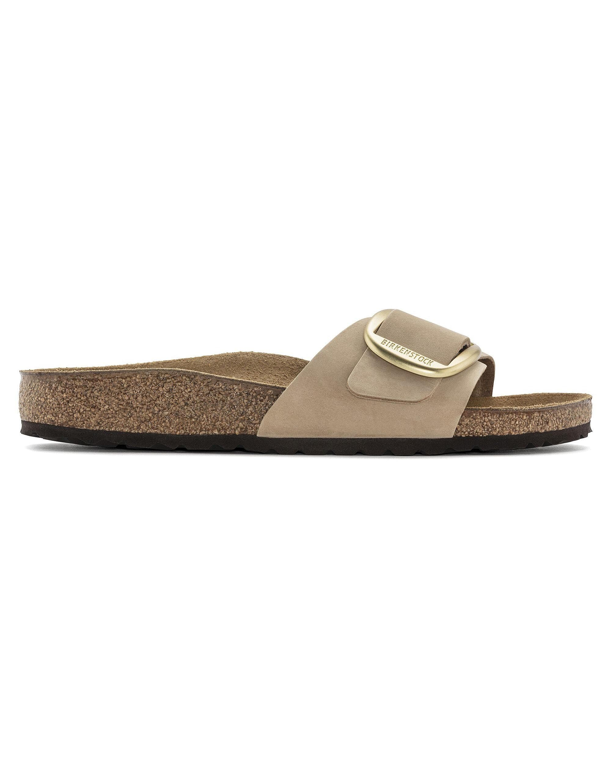 Birkenstock Madrid Big Buckle Womens Nubuck Leather Sandals - Sandcastle - Image 5