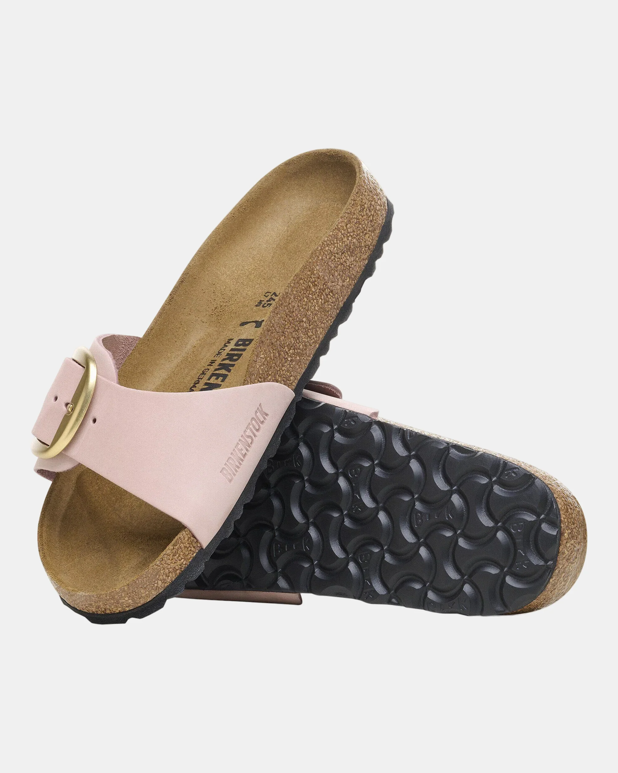 Birkenstock Madrid Big Buckle Womens Nubuck Leather Sandals - Soft Pink - Image 2