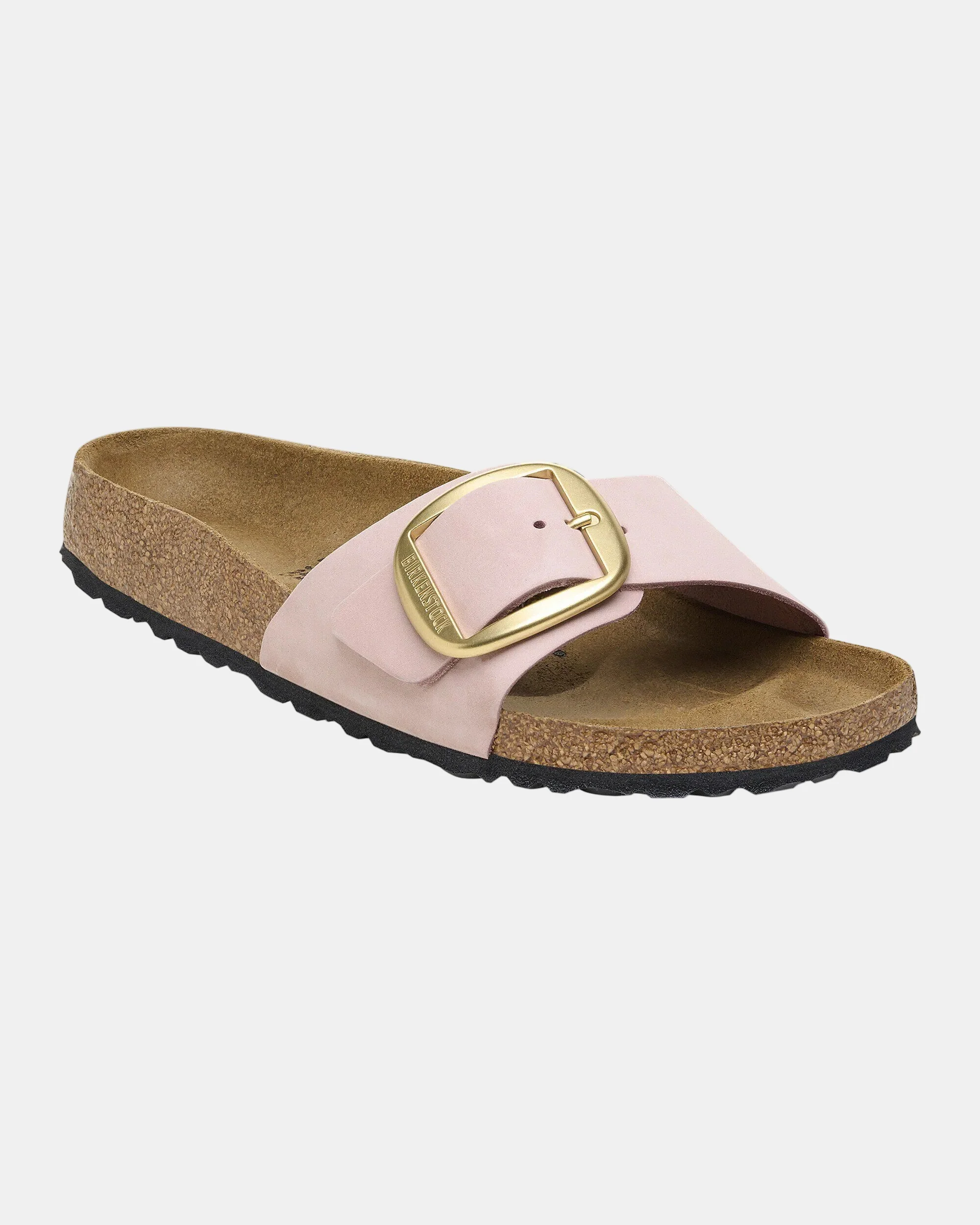 Birkenstock Madrid Big Buckle Womens Nubuck Leather Sandals - Soft Pink - Image 5
