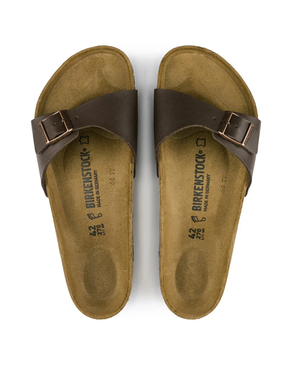 Birkenstock Madrid Birko-Flor Womens Sandals - Dark Brown - Image 3