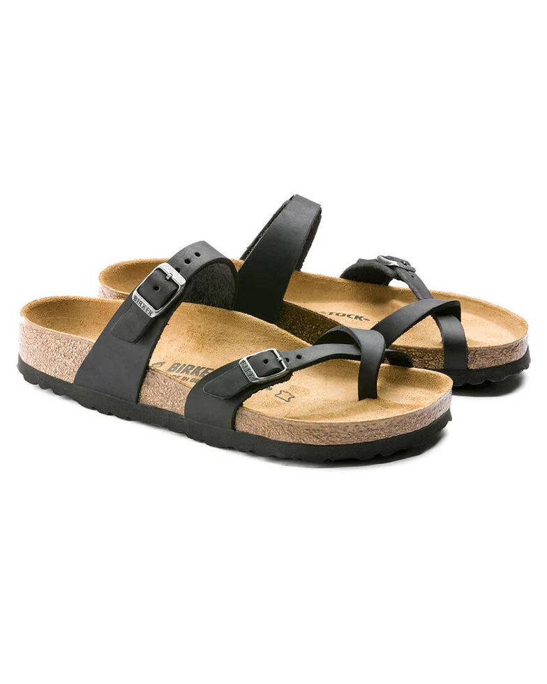 Birkenstock Mayari Oiled Nubuck Womens Sandals - Black - Image 2