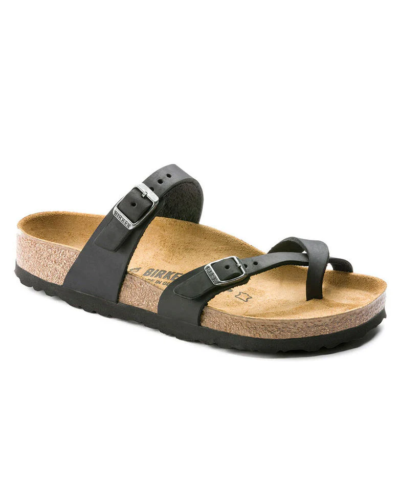 Birkenstock Mayari Oiled Nubuck Womens Sandals - Black - Image 3