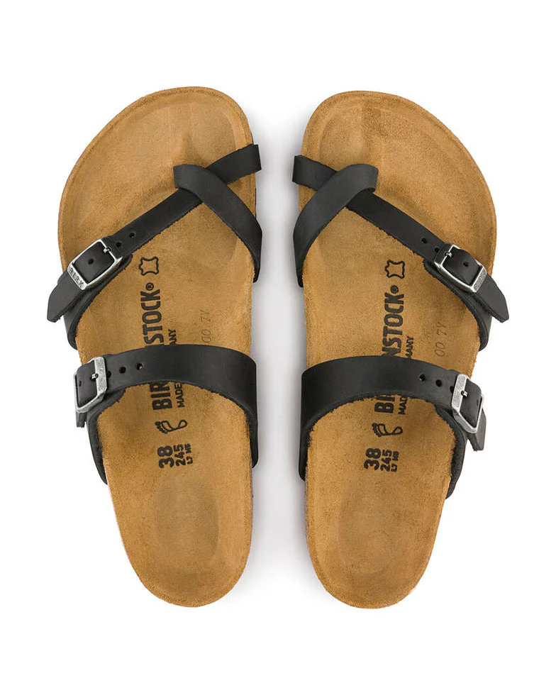 Birkenstock Mayari Oiled Nubuck Womens Sandals - Black - Image 4