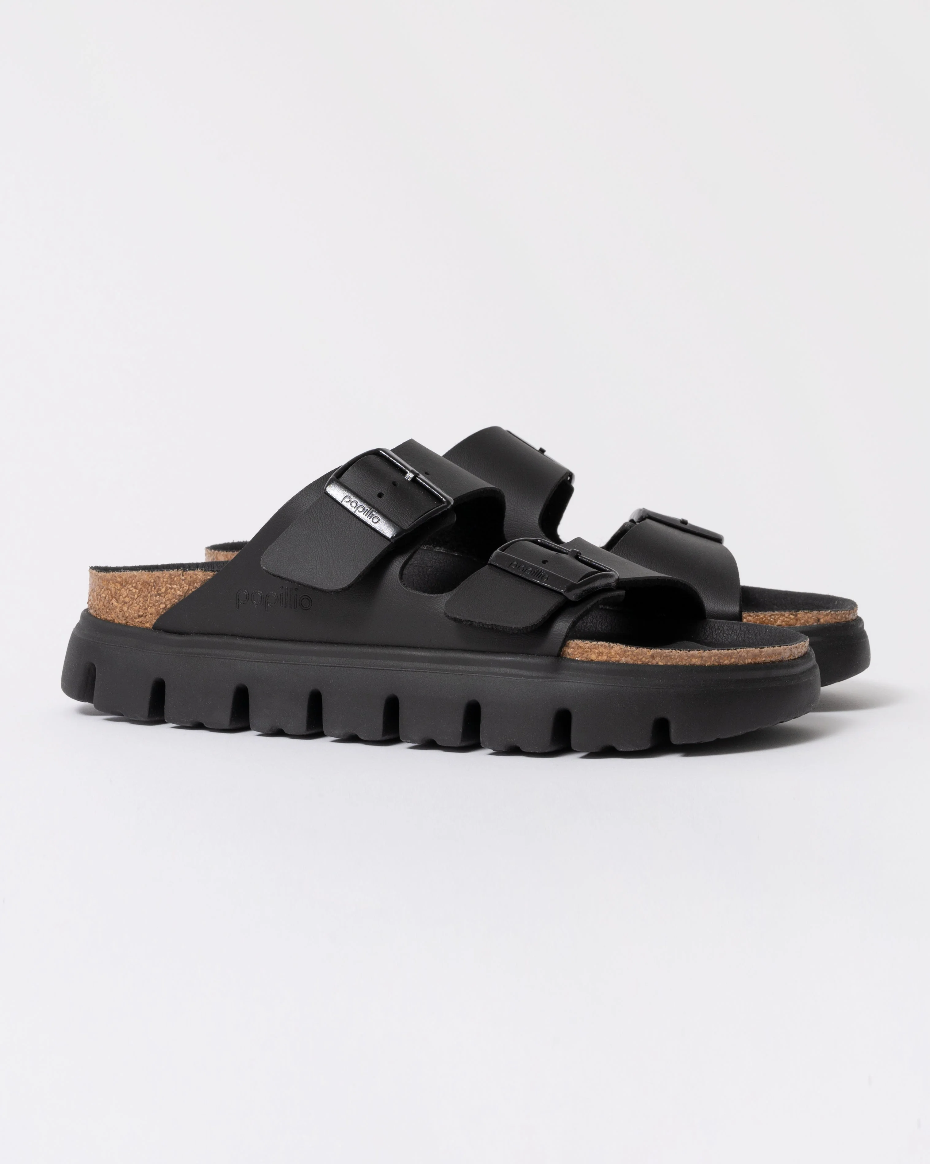 Birkenstock Papillio Arizona Chunky Womens Birko-Flor Sandals - Black/Black - Image 3