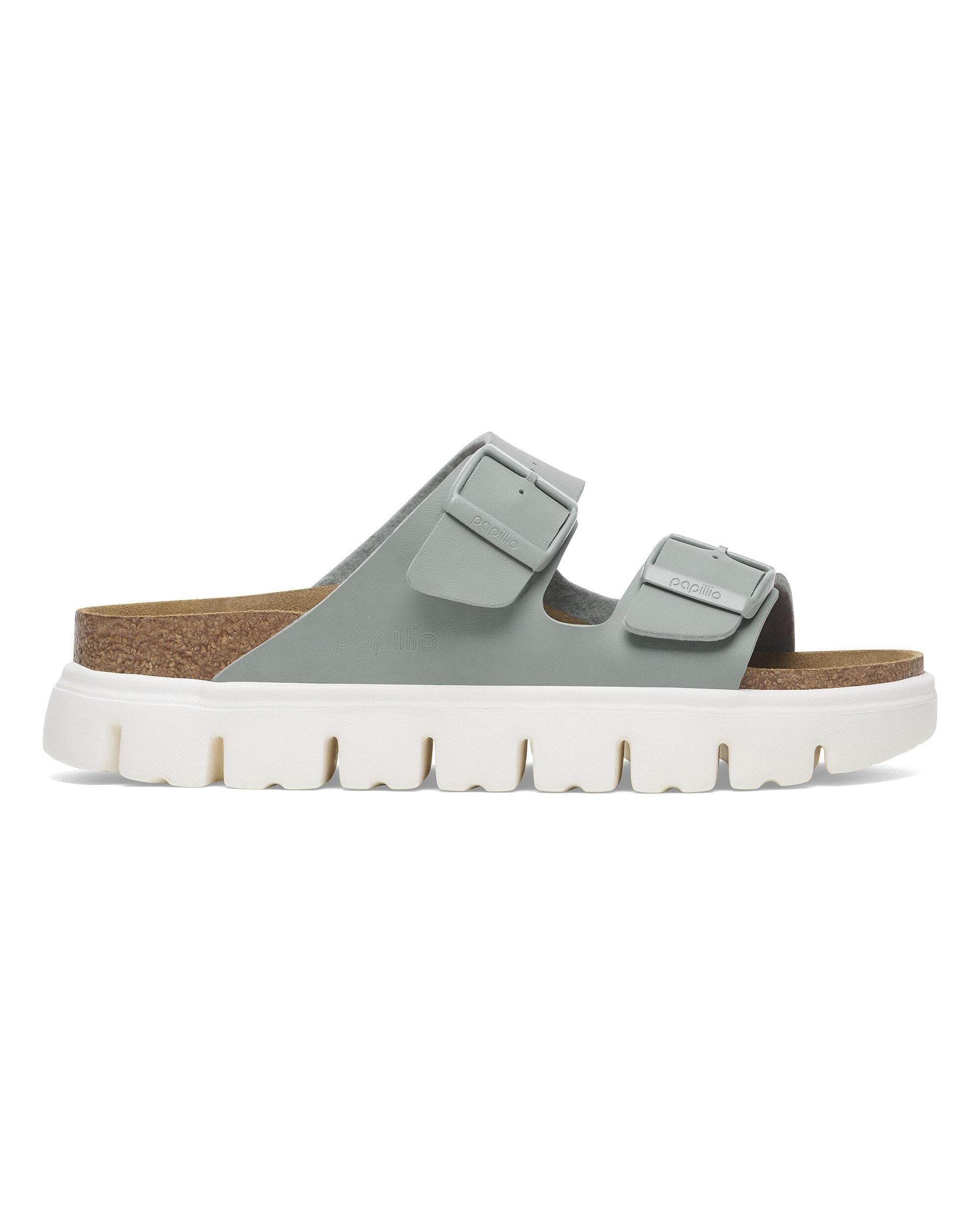 Birkenstock Papillio Arizona Chunky Womens Birko-Flor Sandals - Pure Sage/White - Image 2