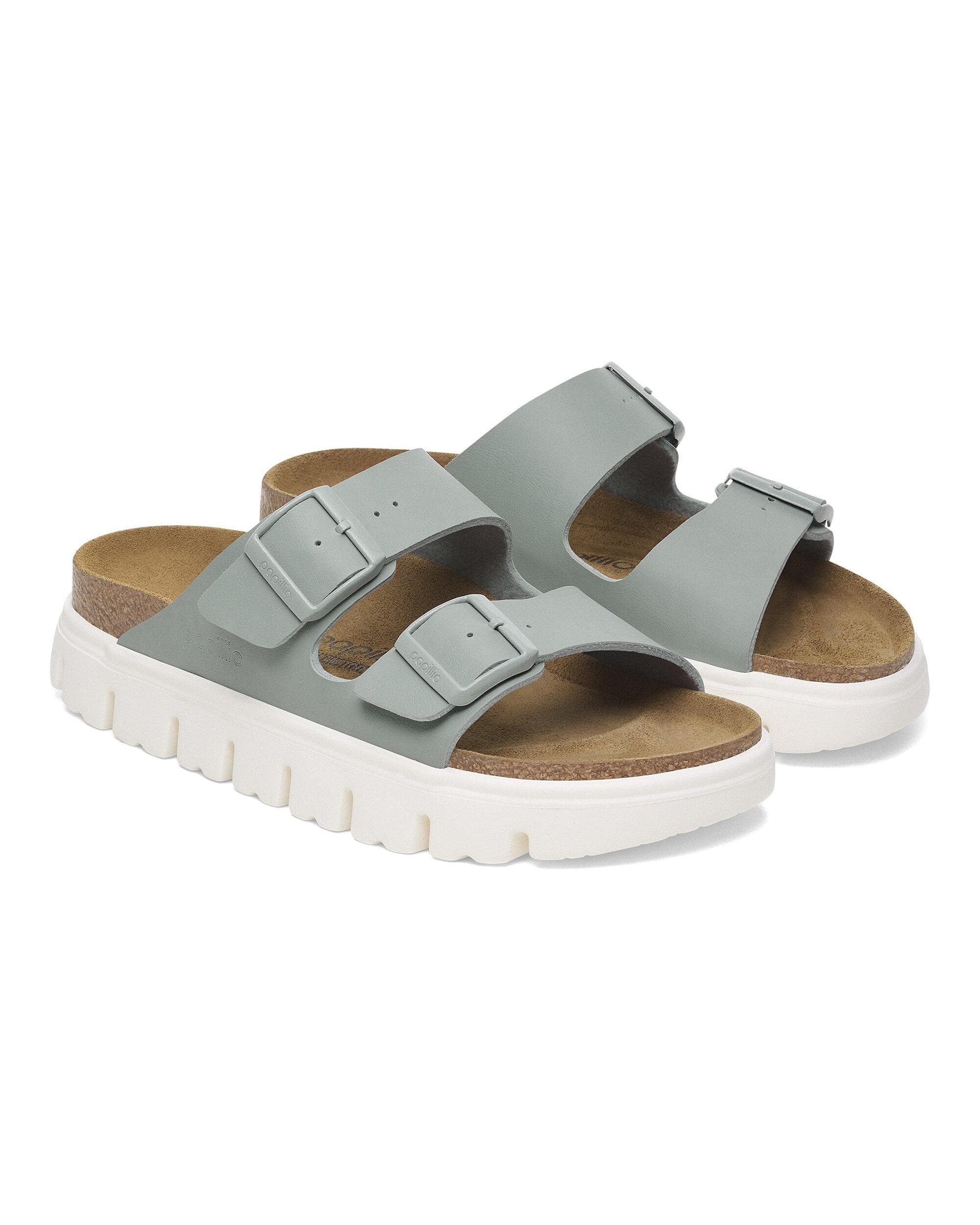 Birkenstock Papillio Arizona Chunky Womens Birko-Flor Sandals - Pure Sage/White - Image 3