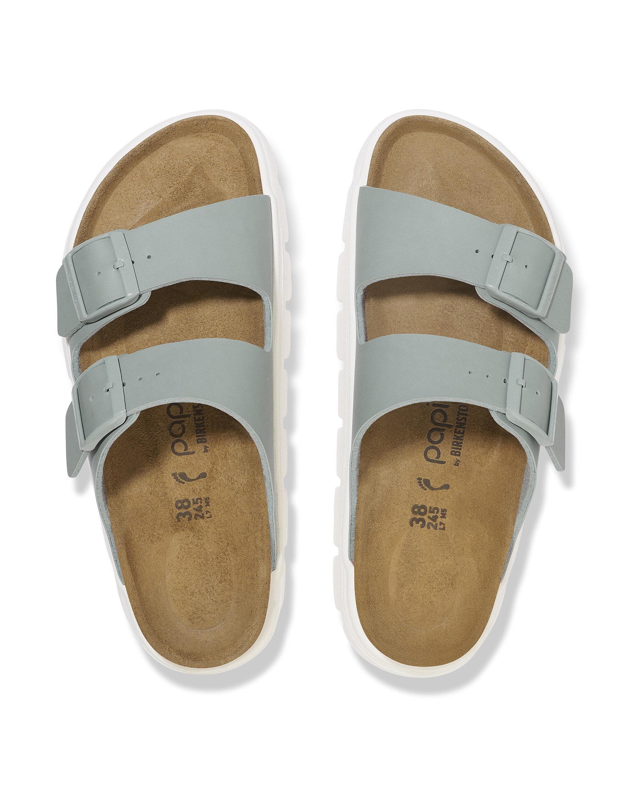 Birkenstock Papillio Arizona Chunky Womens Birko-Flor Sandals - Pure Sage/White - Image 4