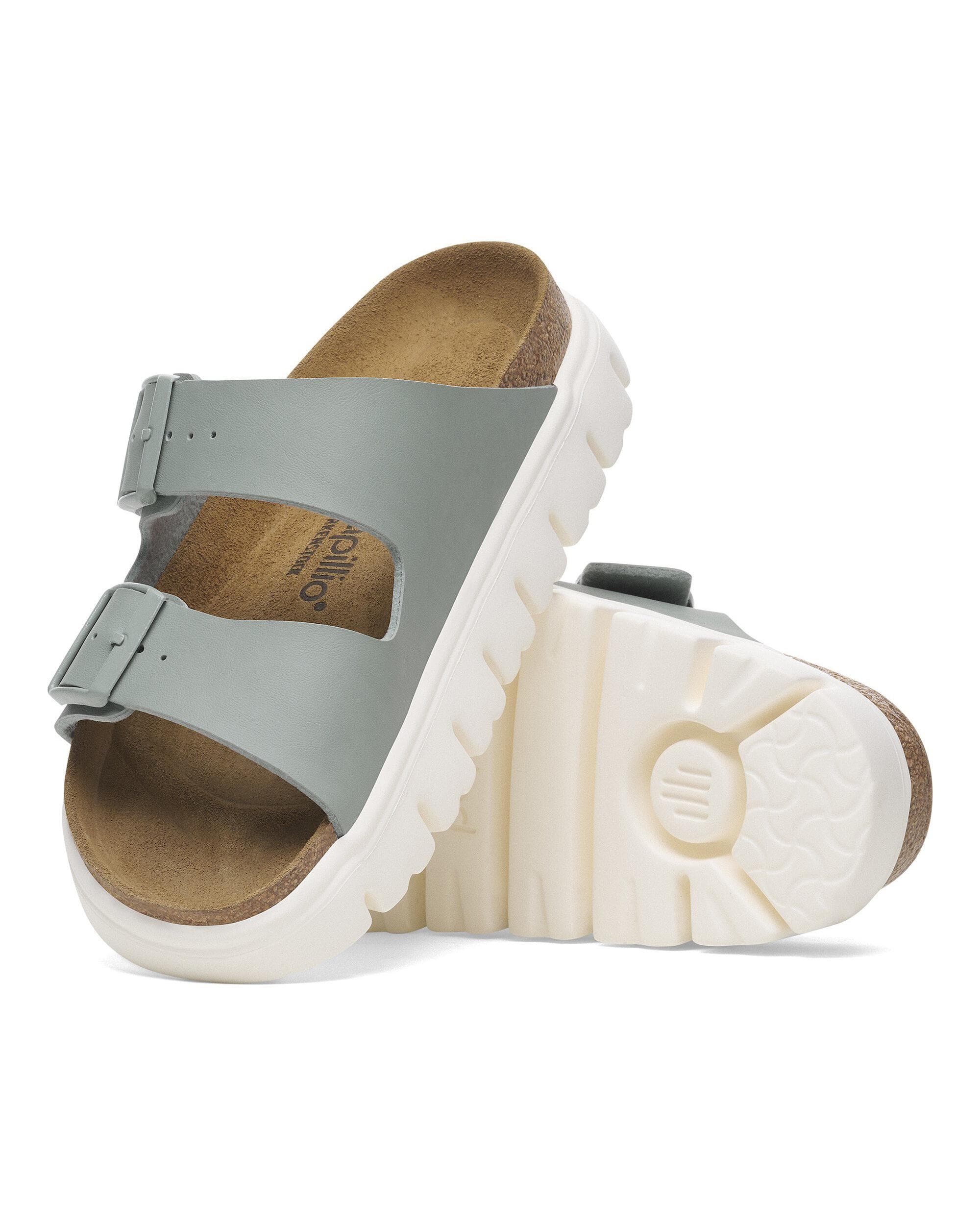 Birkenstock Papillio Arizona Chunky Womens Birko-Flor Sandals - Pure Sage/White - Image 5
