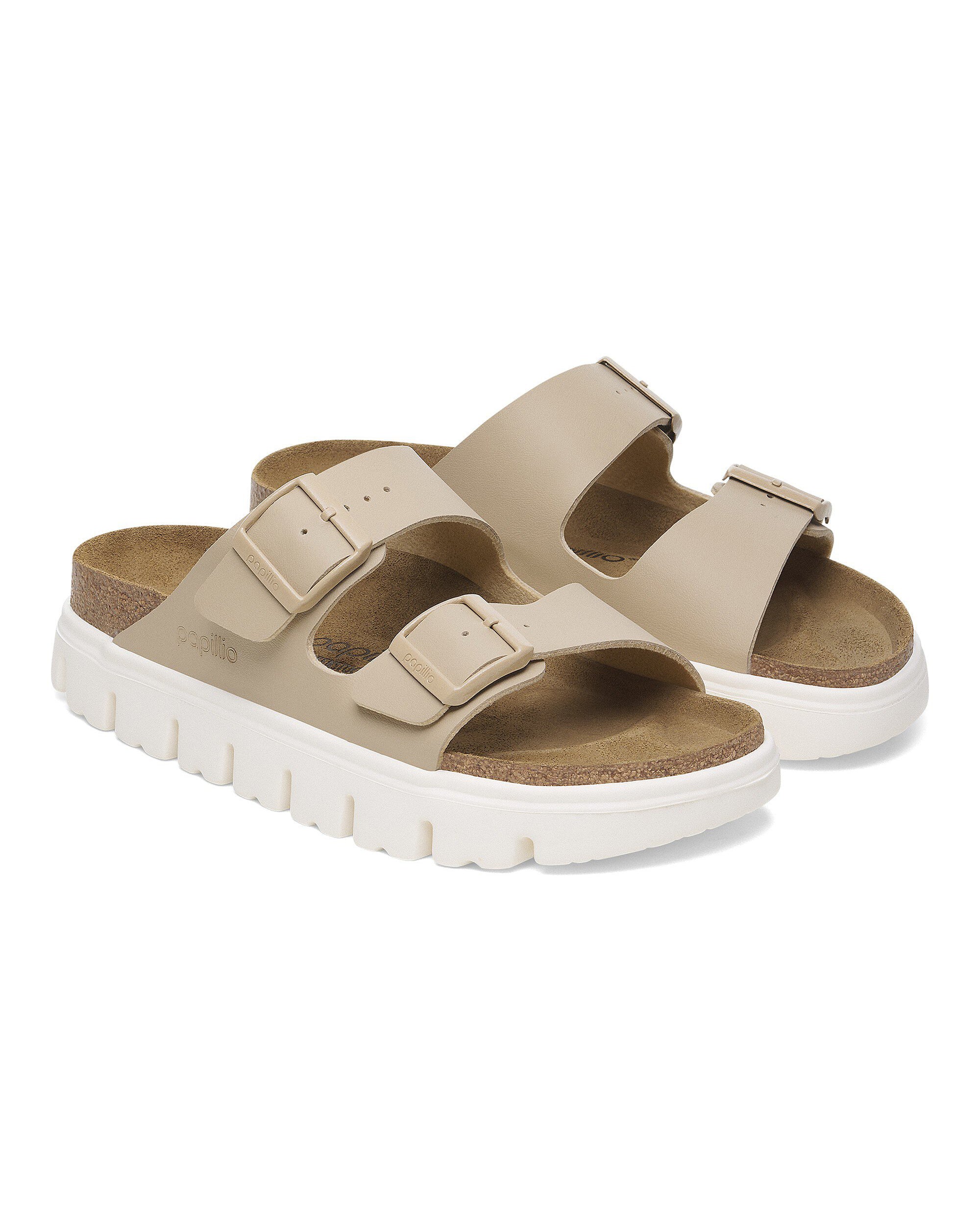 Birkenstock Papillio Arizona Chunky Womens Birko-Flor Sandals - Sandcastle/White - Image 4